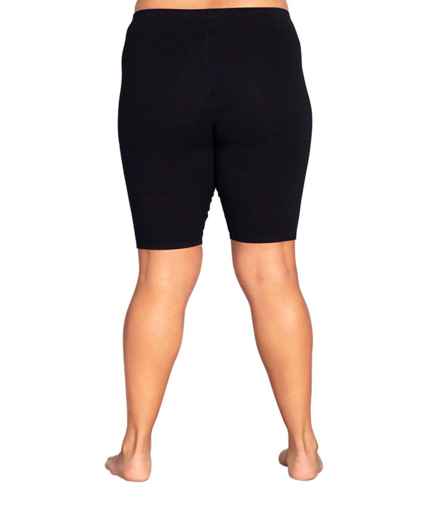 On The Plus Side Plus Size Bike Shorts Black - Picture 3 of 13