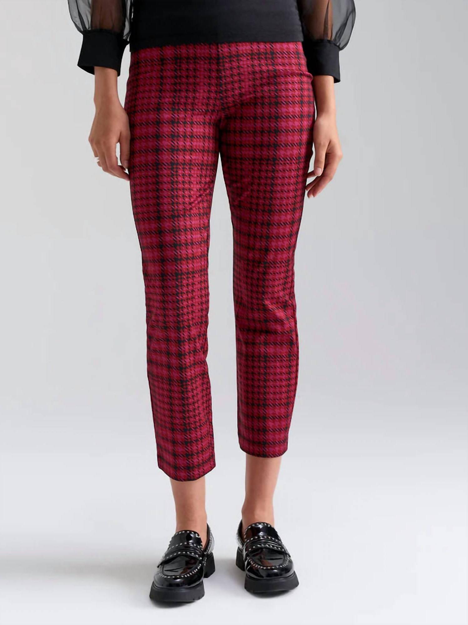 Sanctuary Carnaby Kick Crop Pants Pink Glen Plaid
