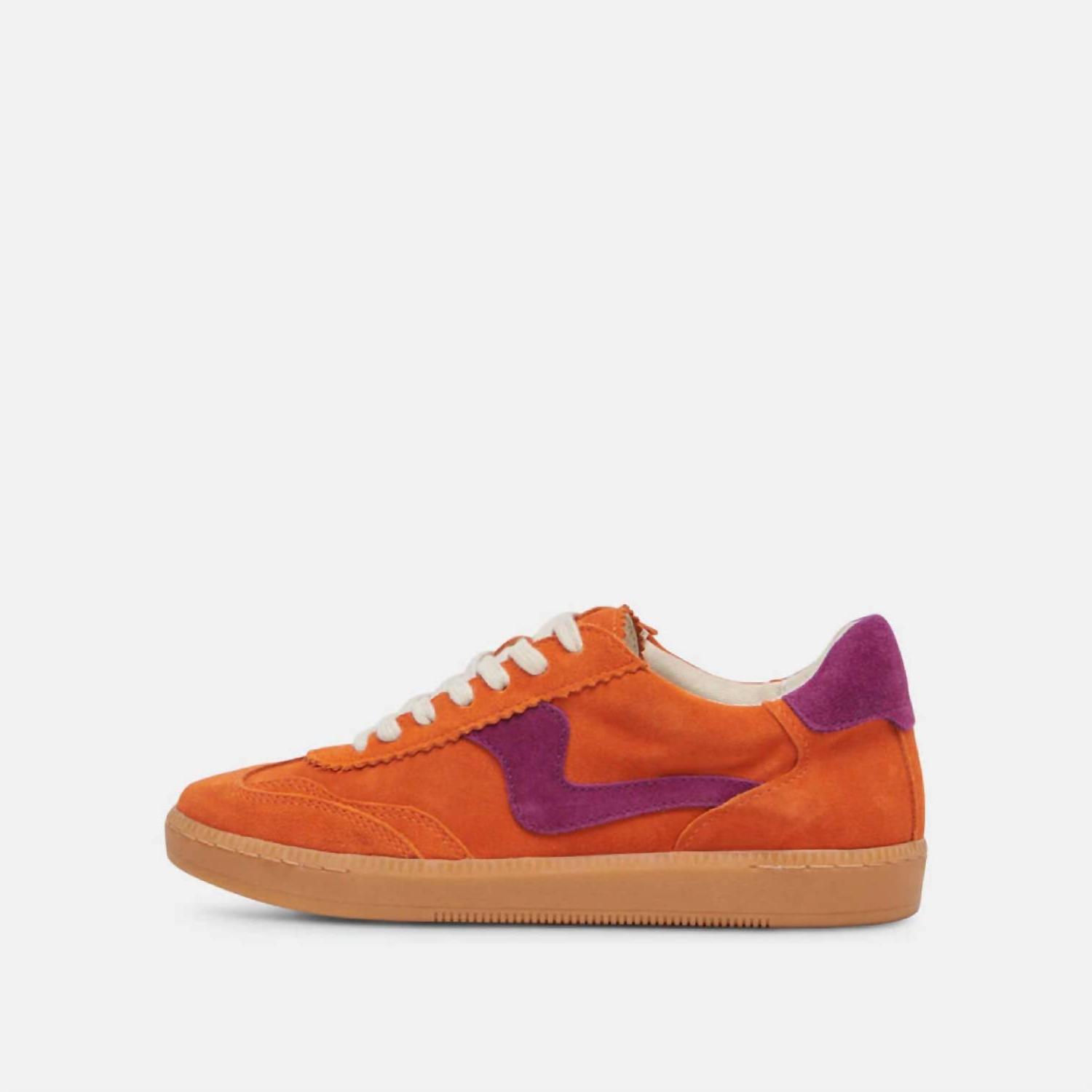 Dolce Vita Women's Notice Sneakers Orange Multi Suede - Picture 3 of 11