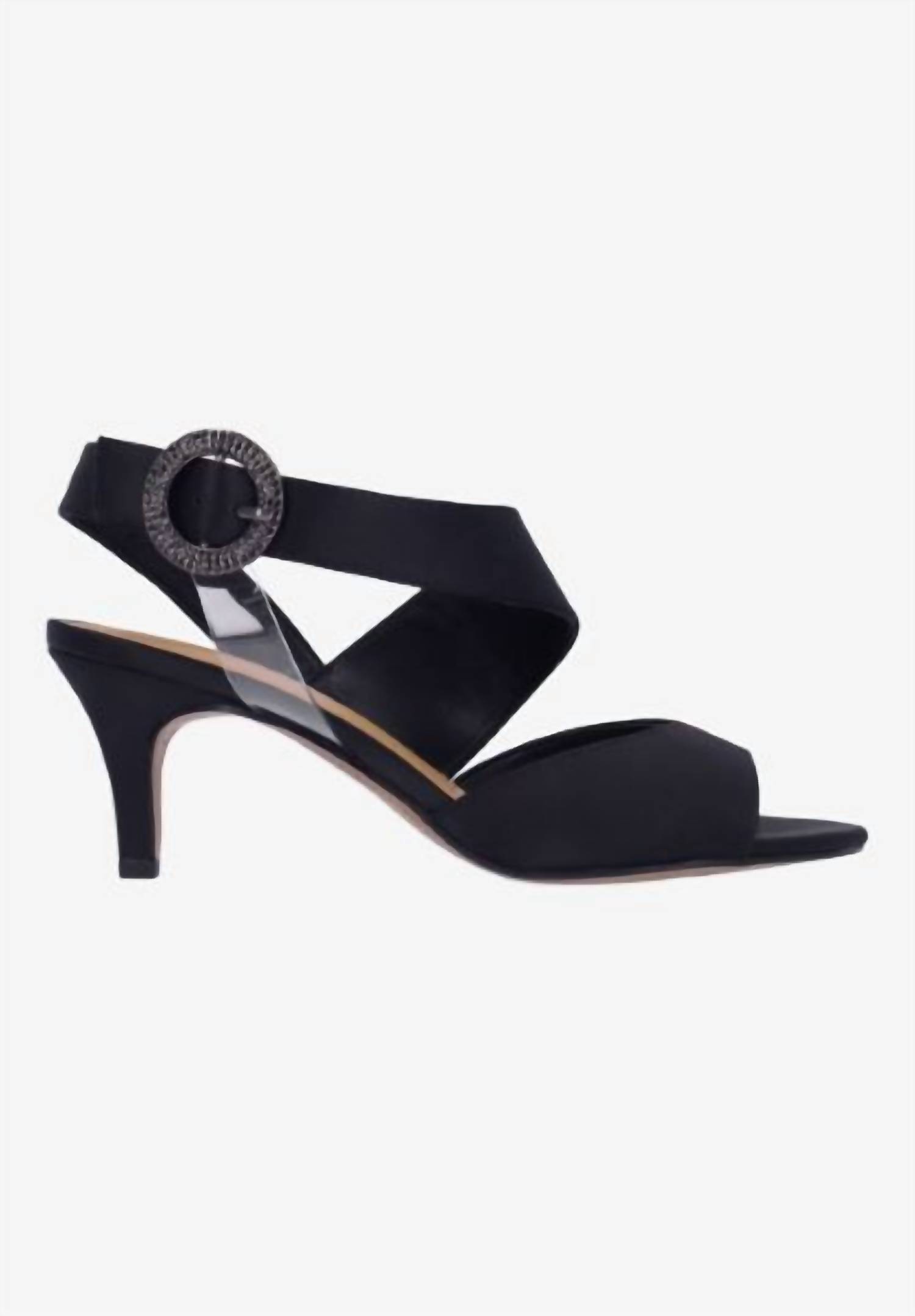 J. Renee Women's Safira Instep Strap Sandals Black Satin