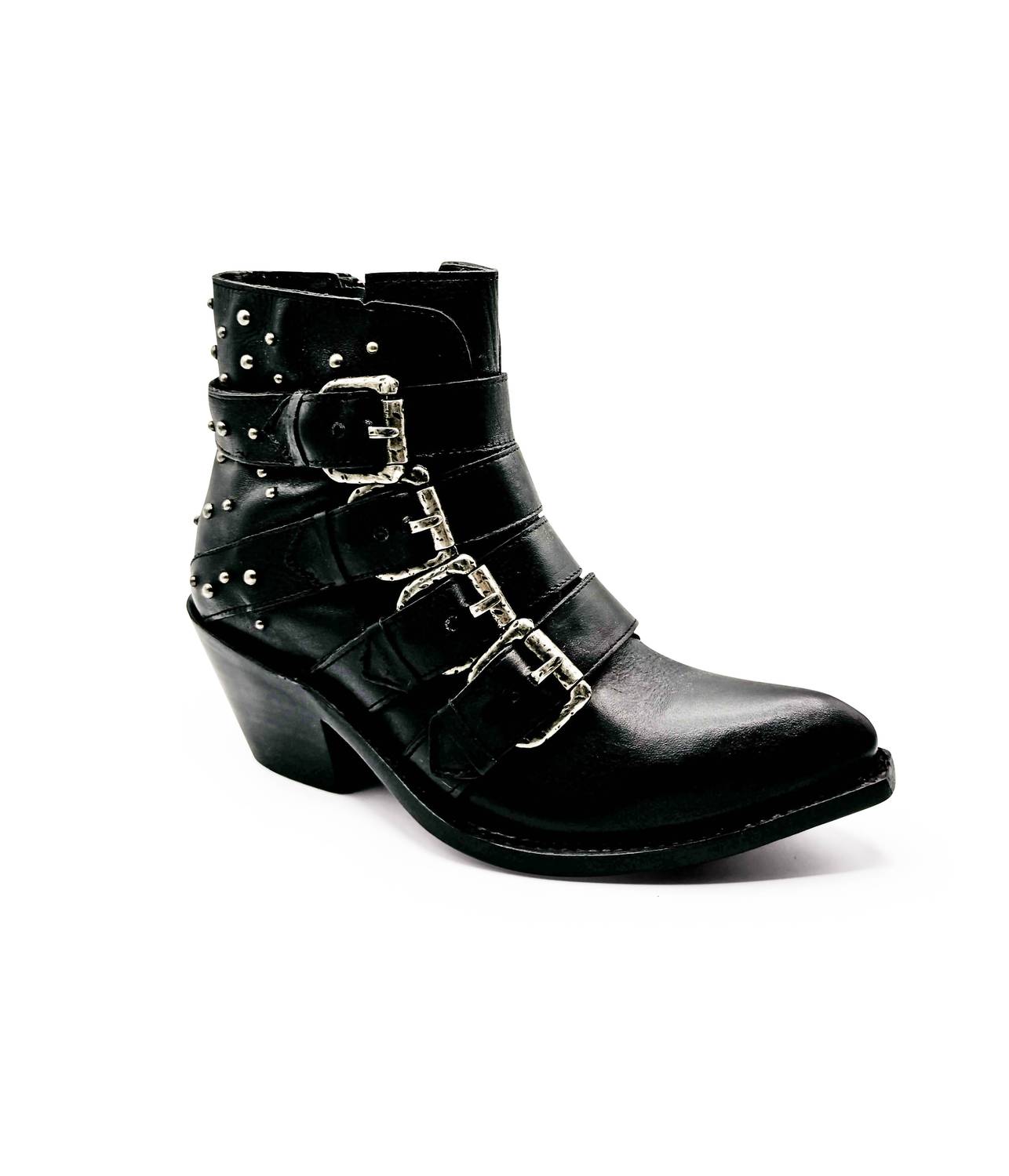 Pre-owned Liberty Black Women's Rocker Ankle Boots In Black