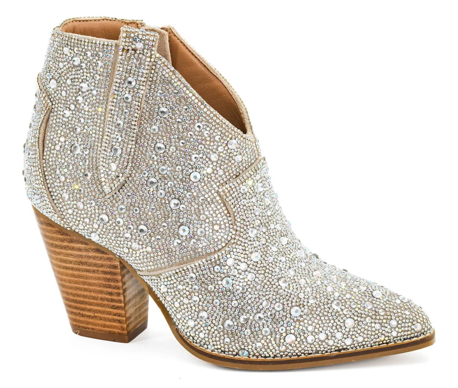 Corkys Footwear Women’s Bar Hoppin Booties Clear Rhinestones