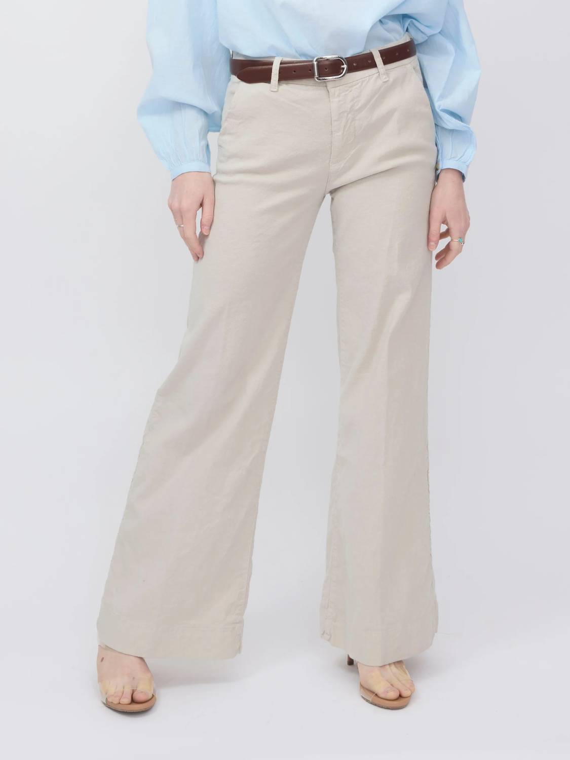 Frank & Eileen West Village Wide Leg Trouser Cement