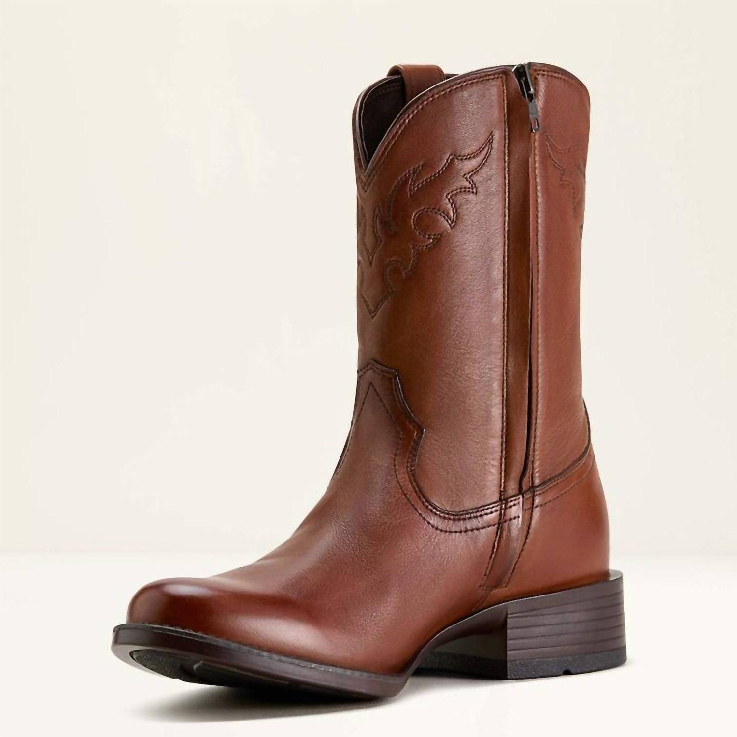 Ariat Men's Sonoro Roper Toe Western Boot Brown