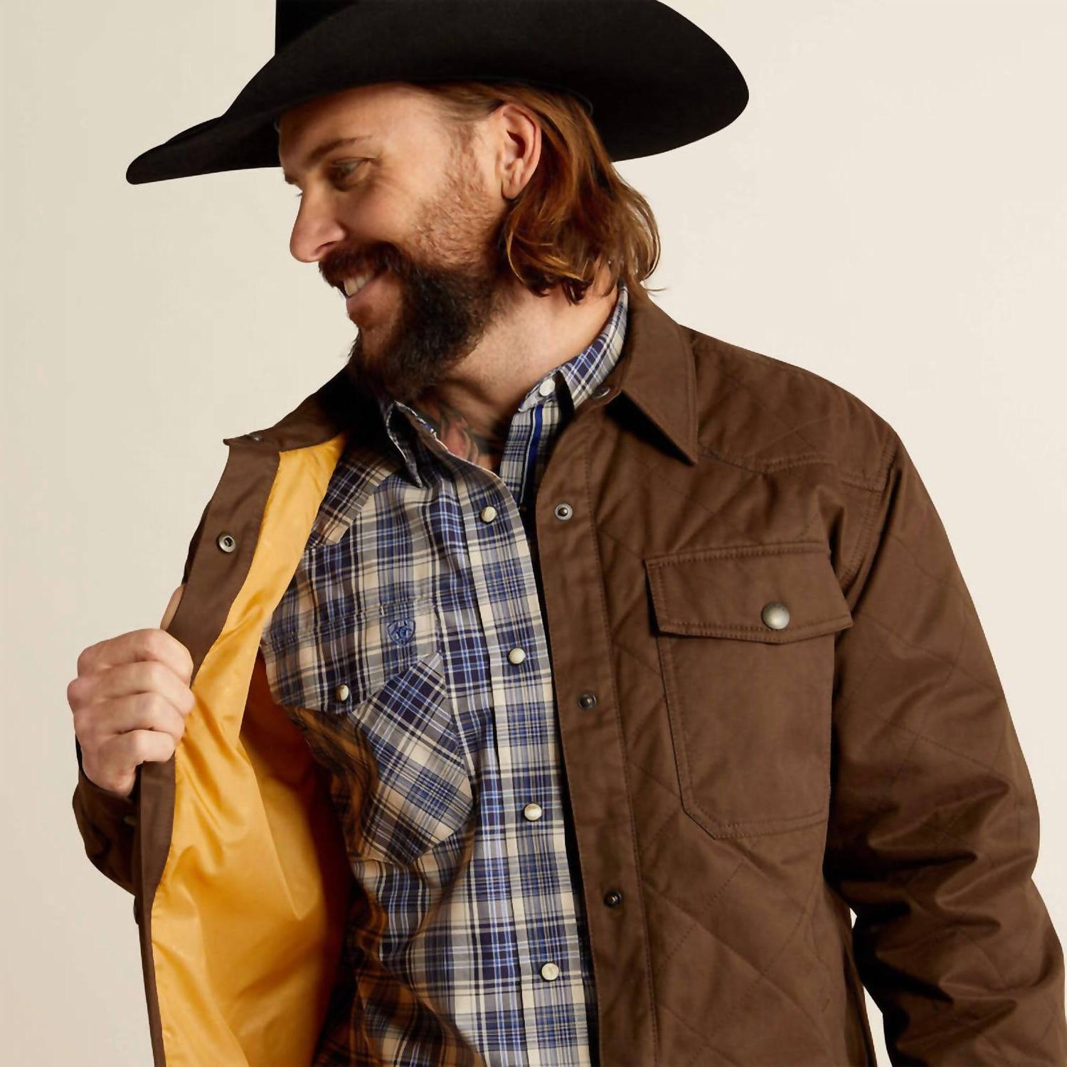 Ariat grizzly shirt jacket in Demitasse - Picture 6 of 11