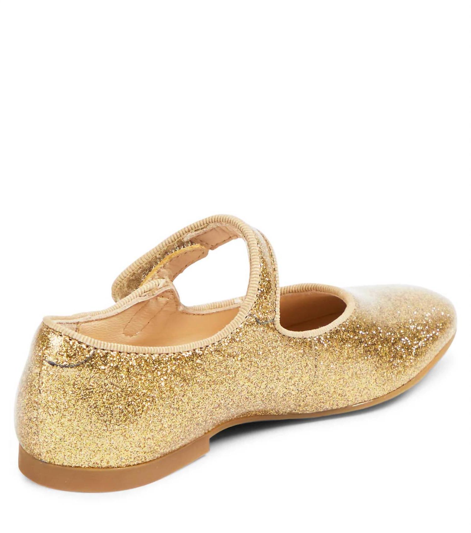 Pom D'api girl's daisy glitter lisse mary jane shoe Oro / Gold - Picture 4 of 25