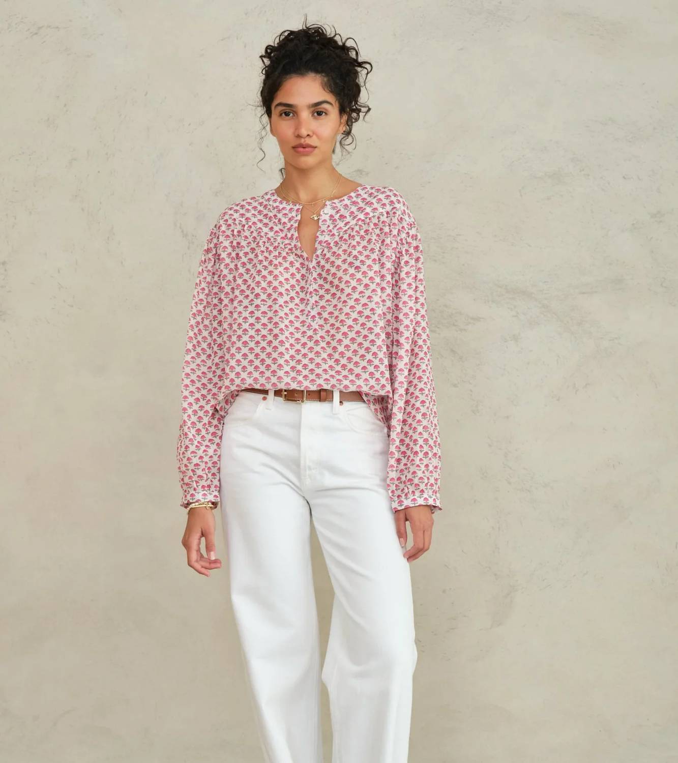 M.a.b.e. Letty Print Top Pink