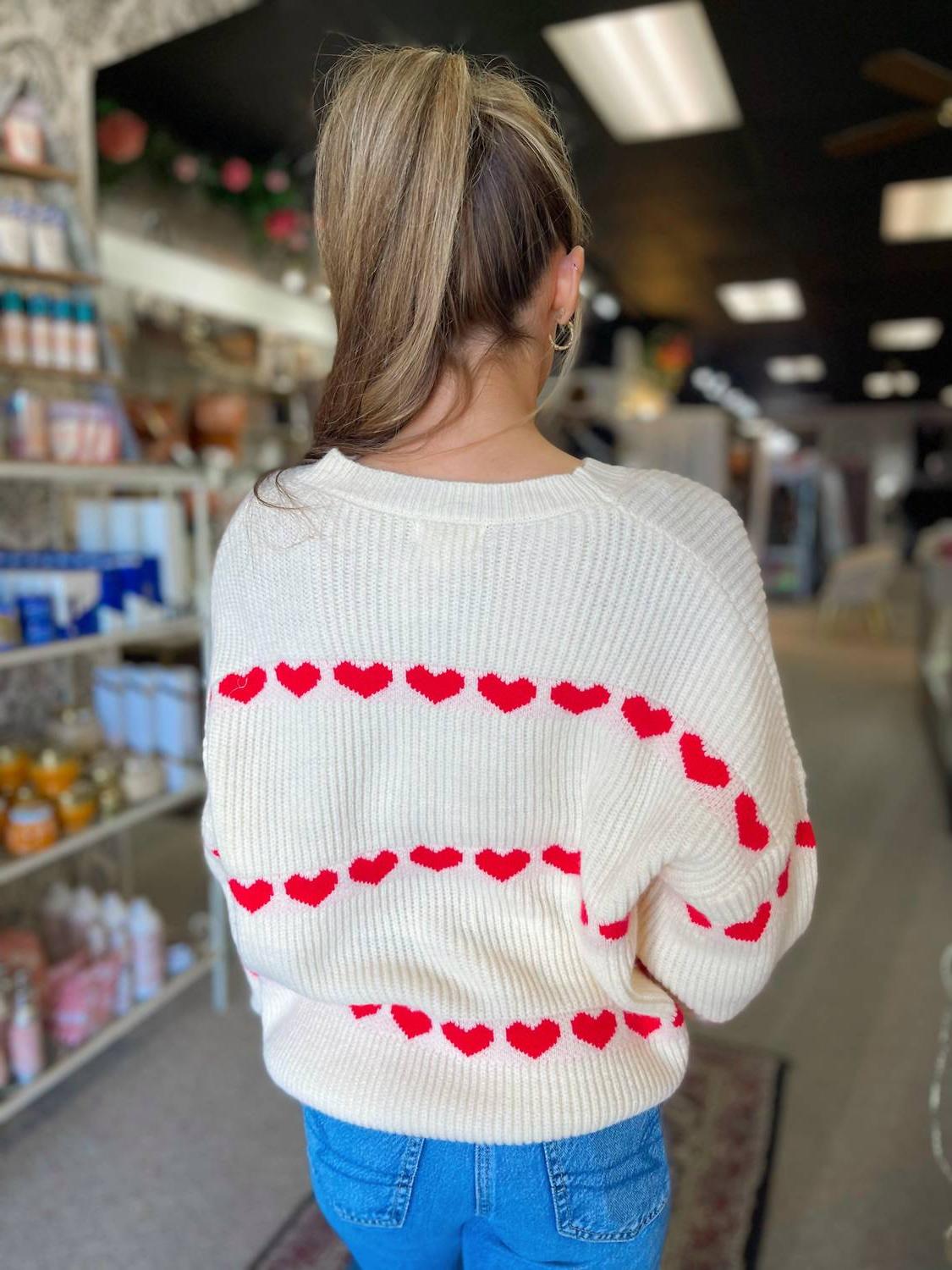 andmary Heart loose knit white 【公式通販】