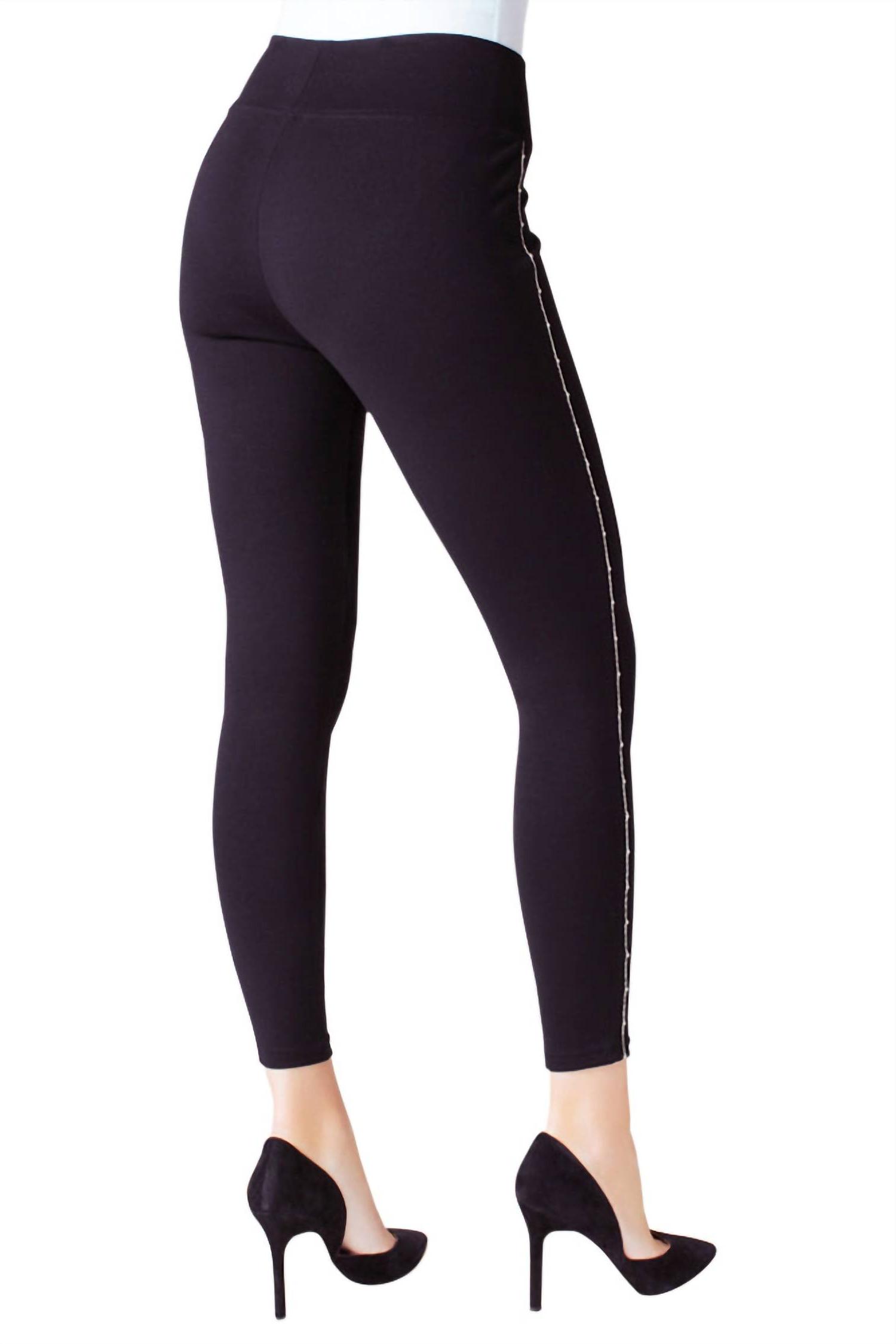 Kensie chain and bead leggings Black/Silver - Picture 3 of 5