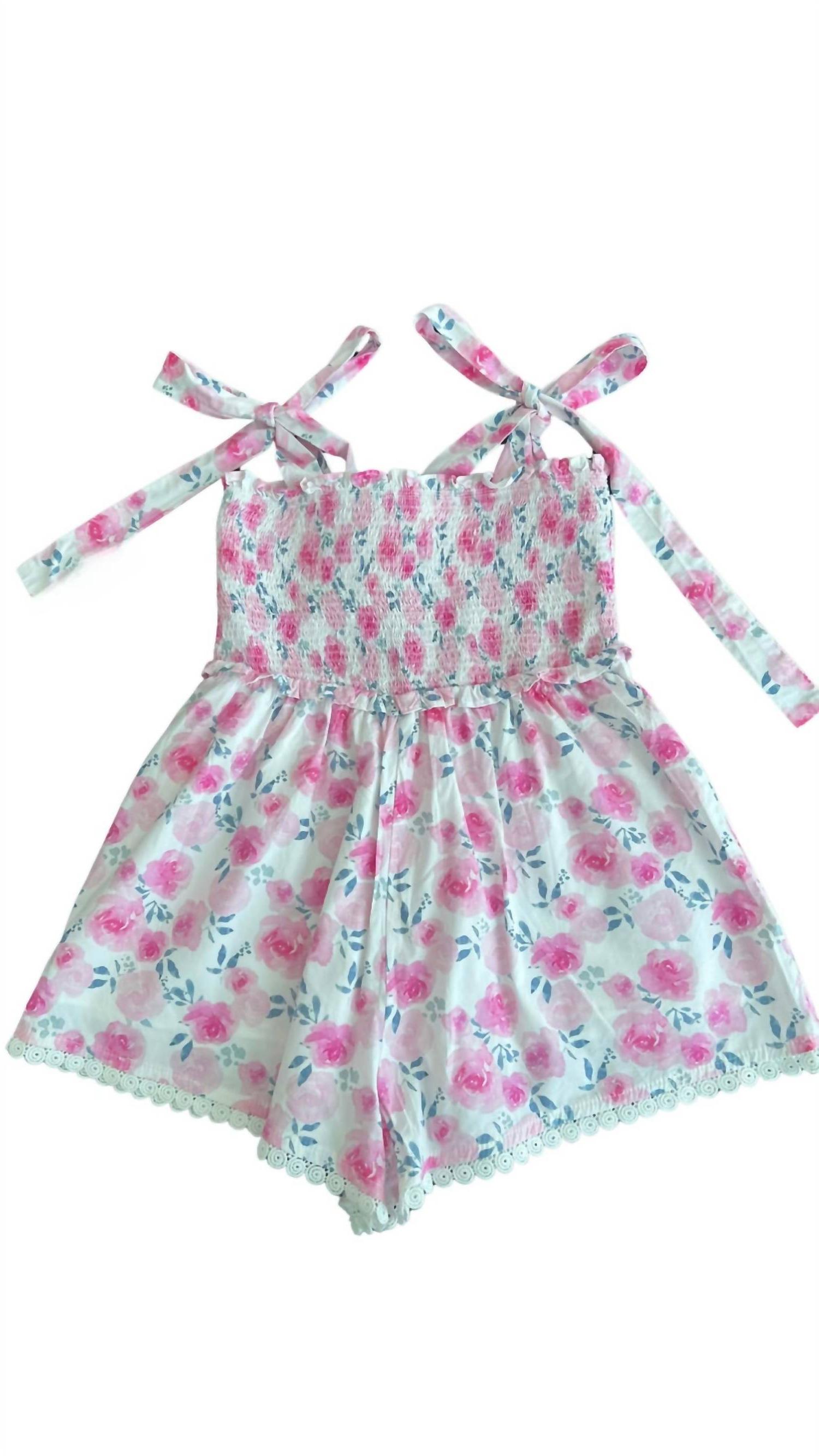Summer Loving Girl's Shellona Romper Pink - Picture 2 of 13