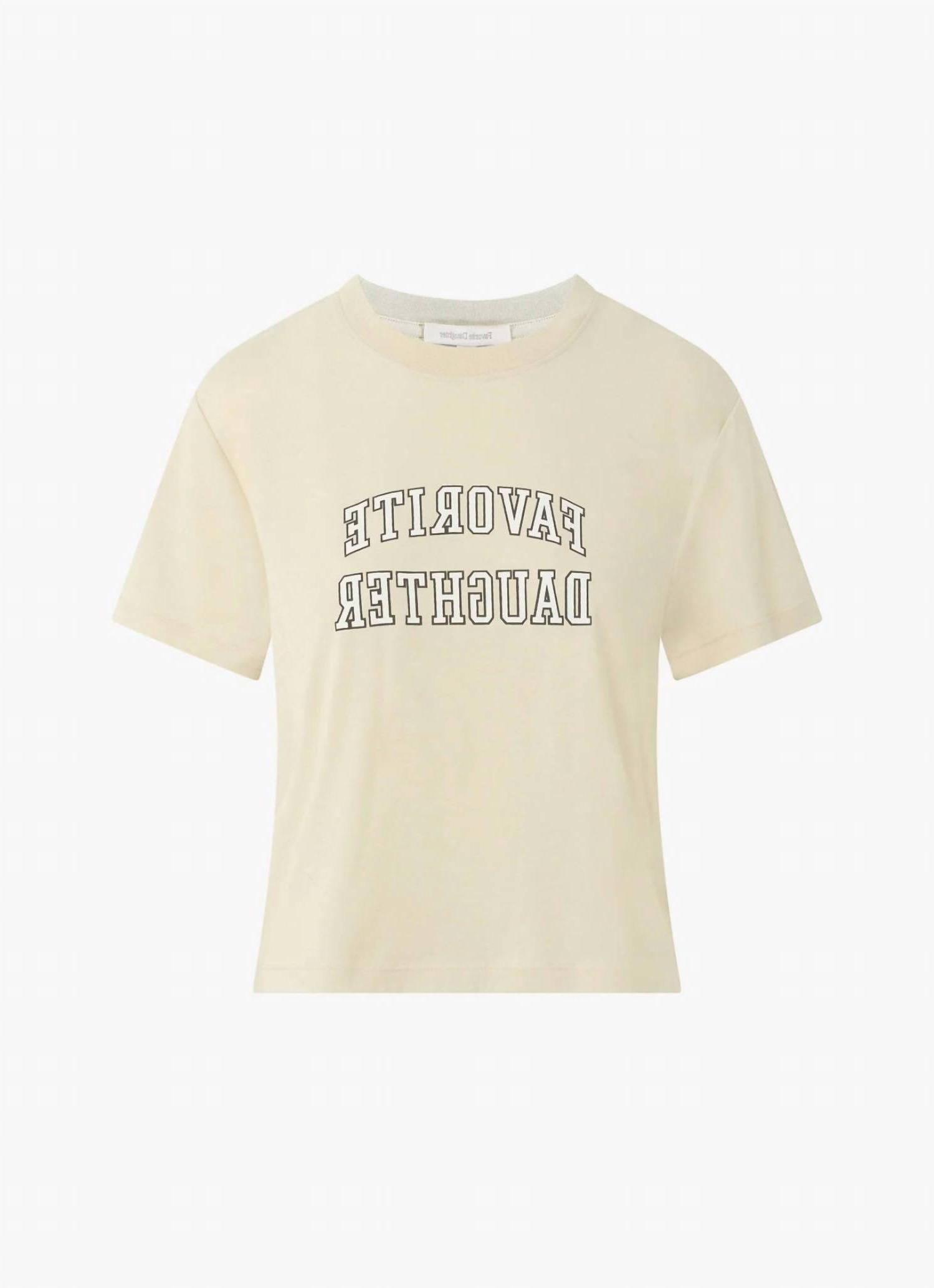 Favorite Daughter Cropped Collegiate Tee French Oak/snow White - Bild 6 von 16