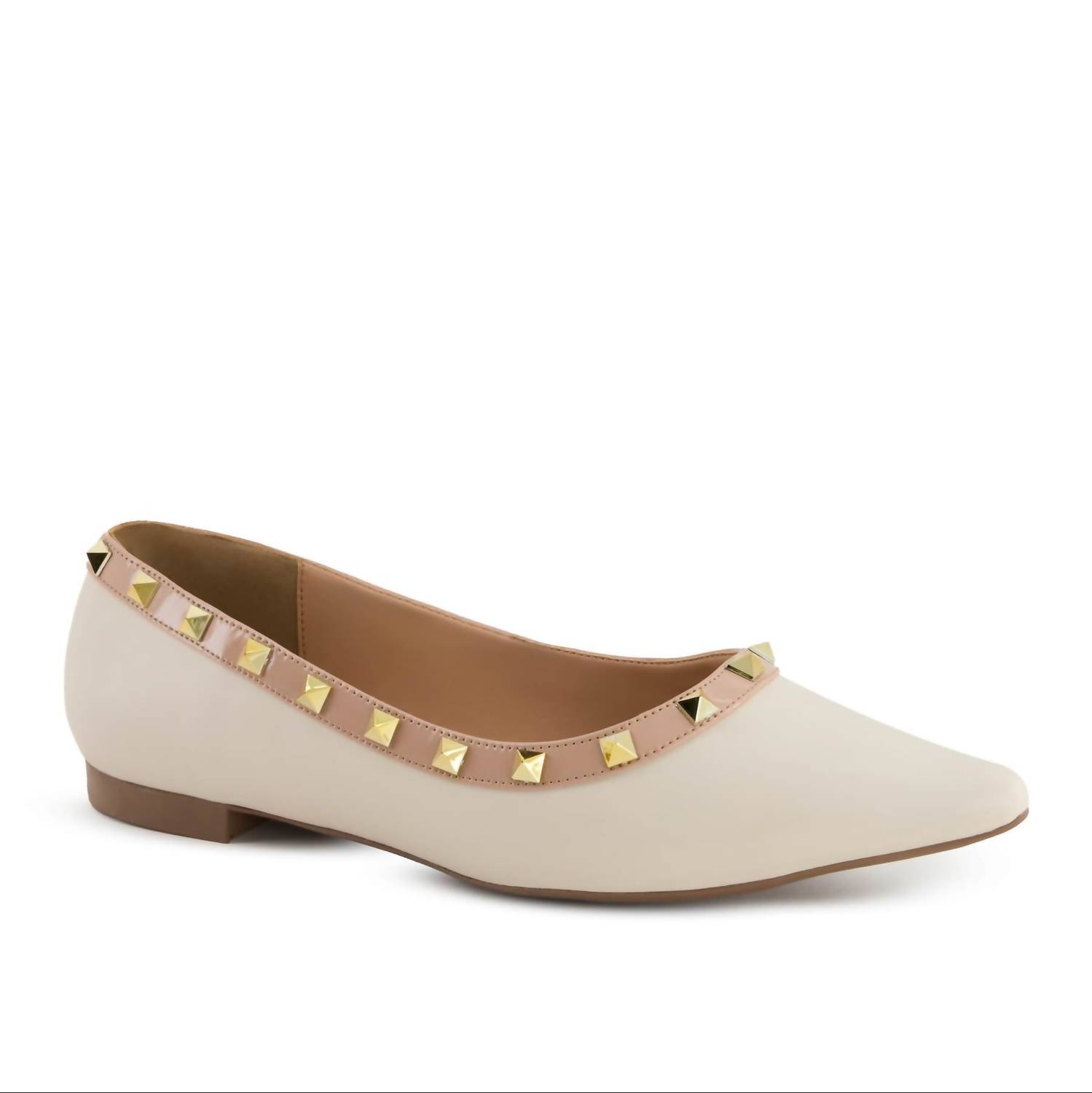Andrea Women’s Studded Flat Shoes Bone