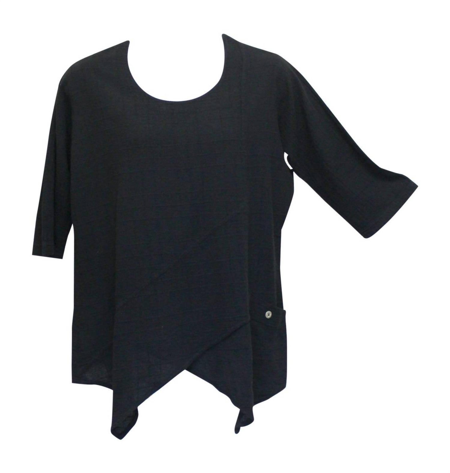 Ezze Wear women's dotty gauze cotton ginger tunic Black - Picture 2 of 13
