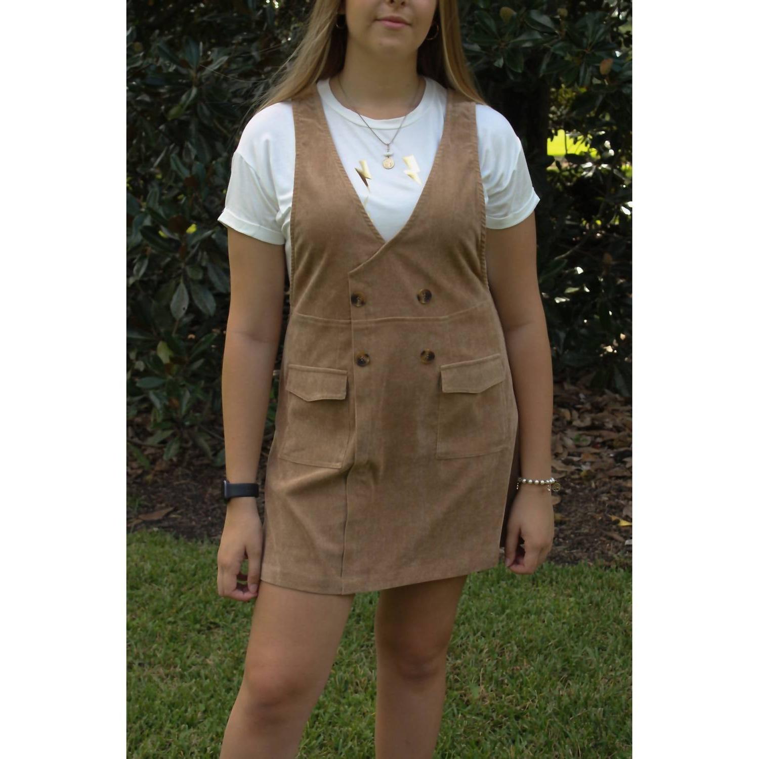 Umgee Corduroy Jumper Brown - Picture 2 of 5