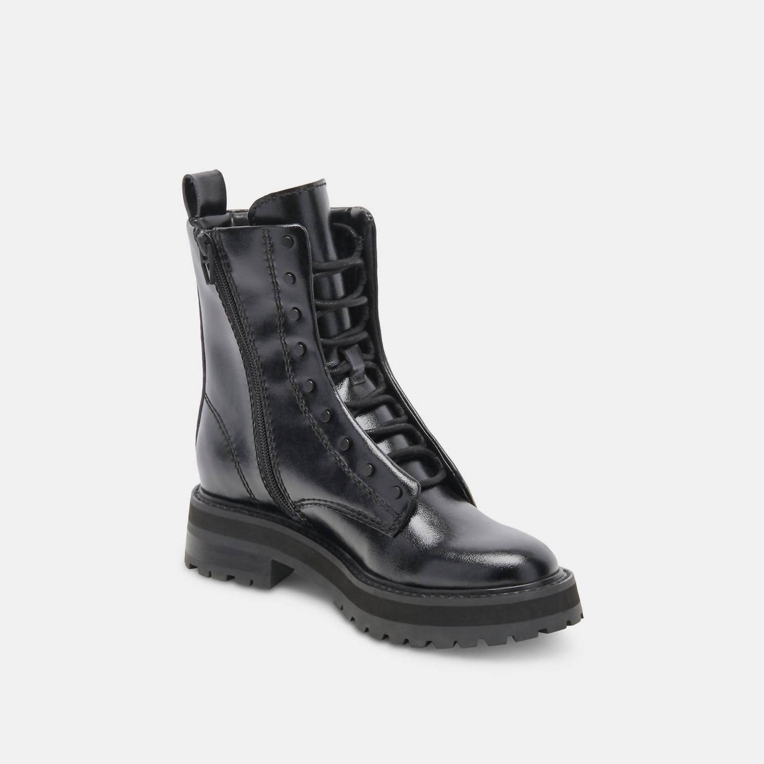 Dolce Vita Women's Ranier Crinkle Patent Boot Midnight - Picture 4 of 26