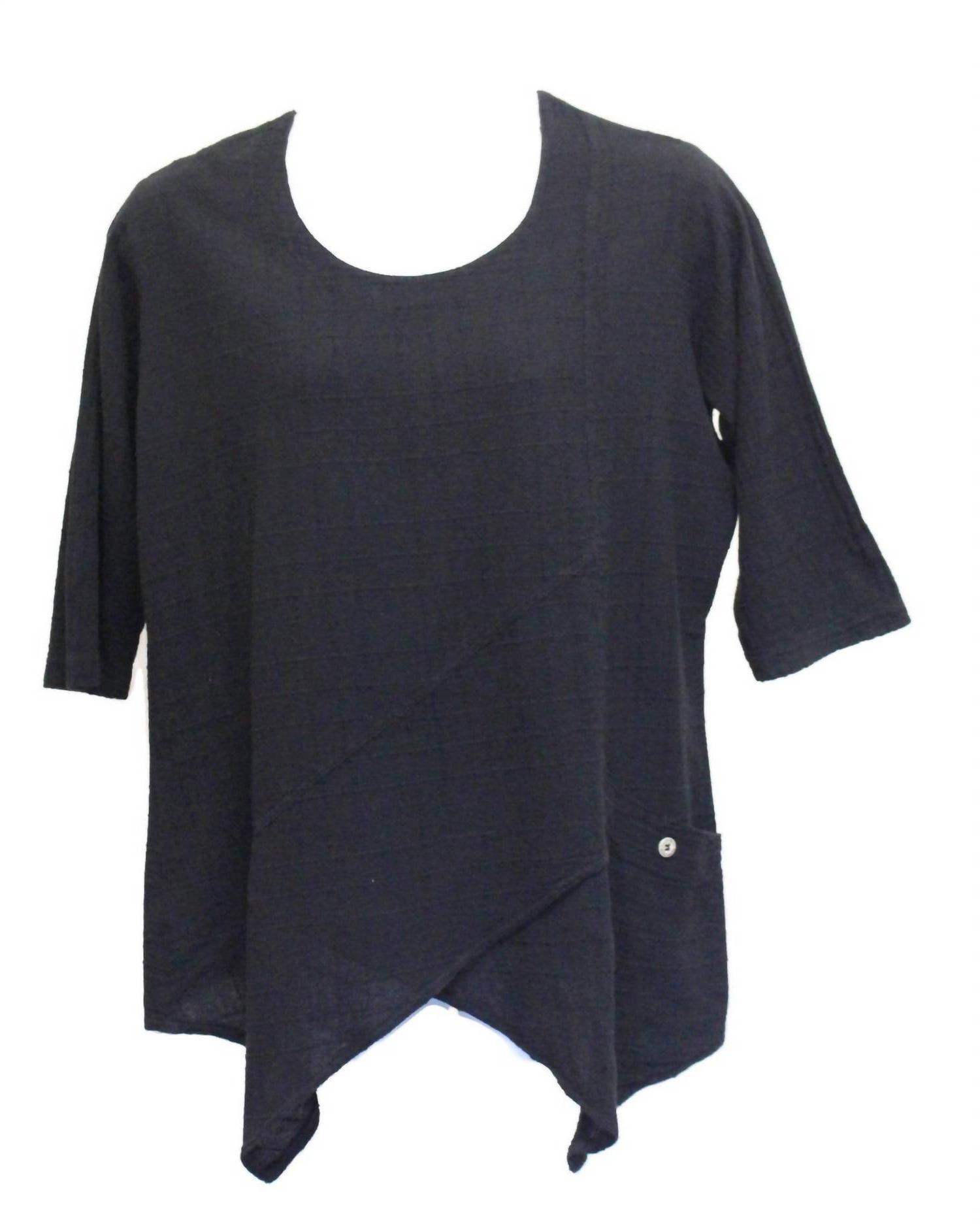 Ezze Wear women's dotty gauze cotton ginger tunic Black - Picture 3 of 13