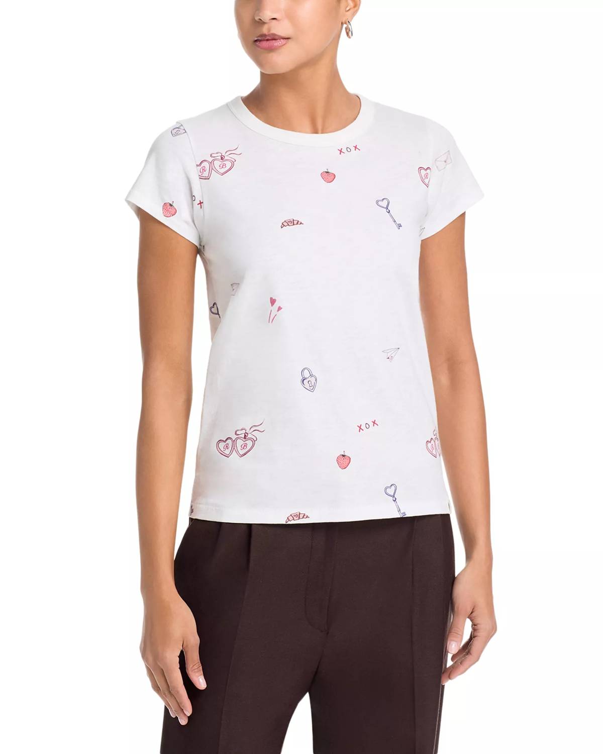 Rag & Bone All Over Valentines Tee White
