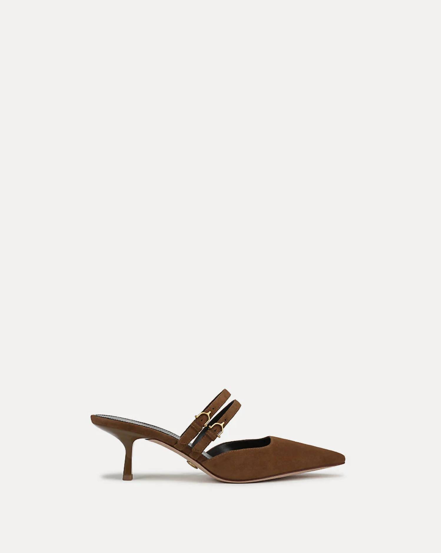 Veronica Beard Women's Corrie Kitten-Heel Mule Hazelwood
