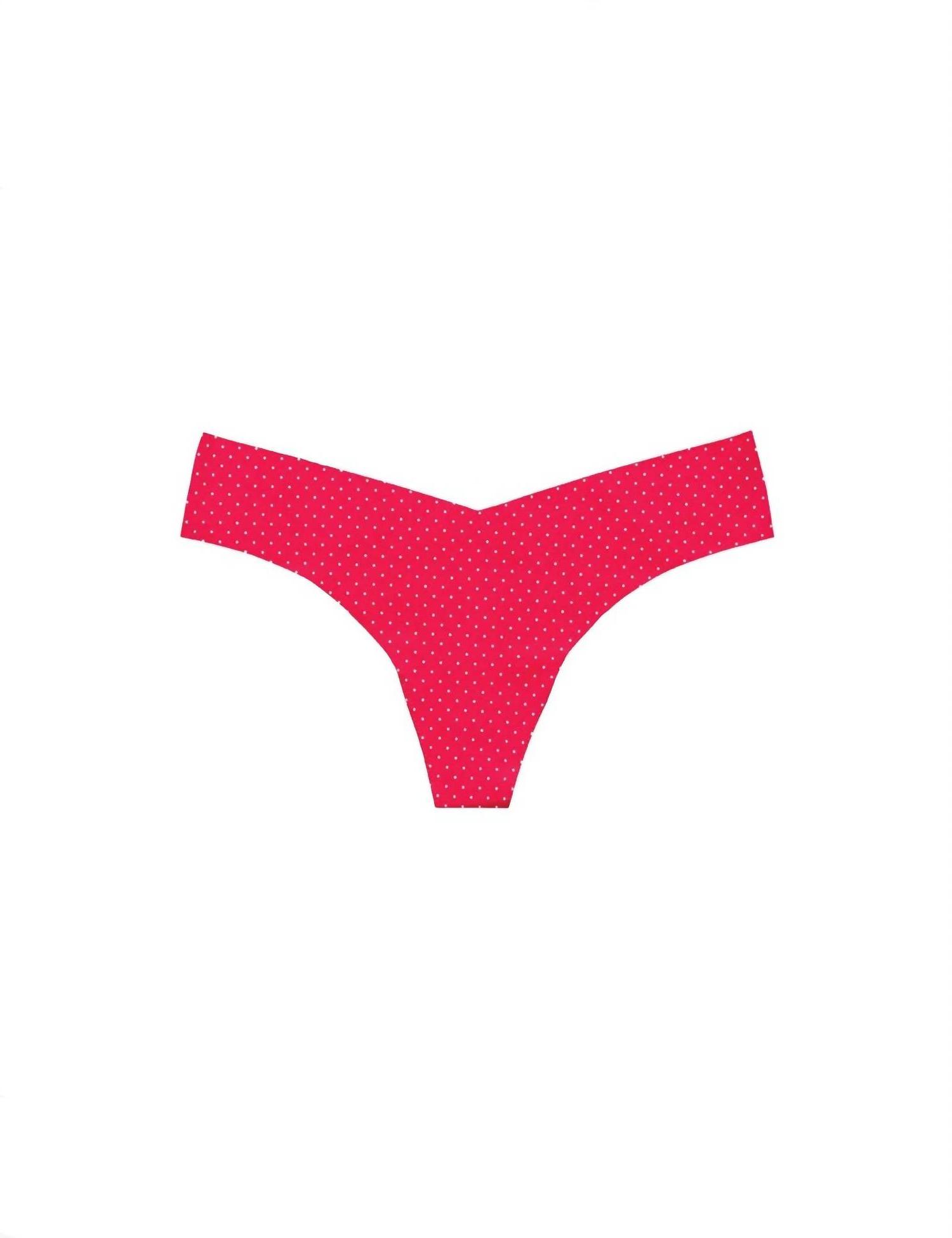Commando women's printed low rise thong Pink Polka Dot - Picture 2 of 5
