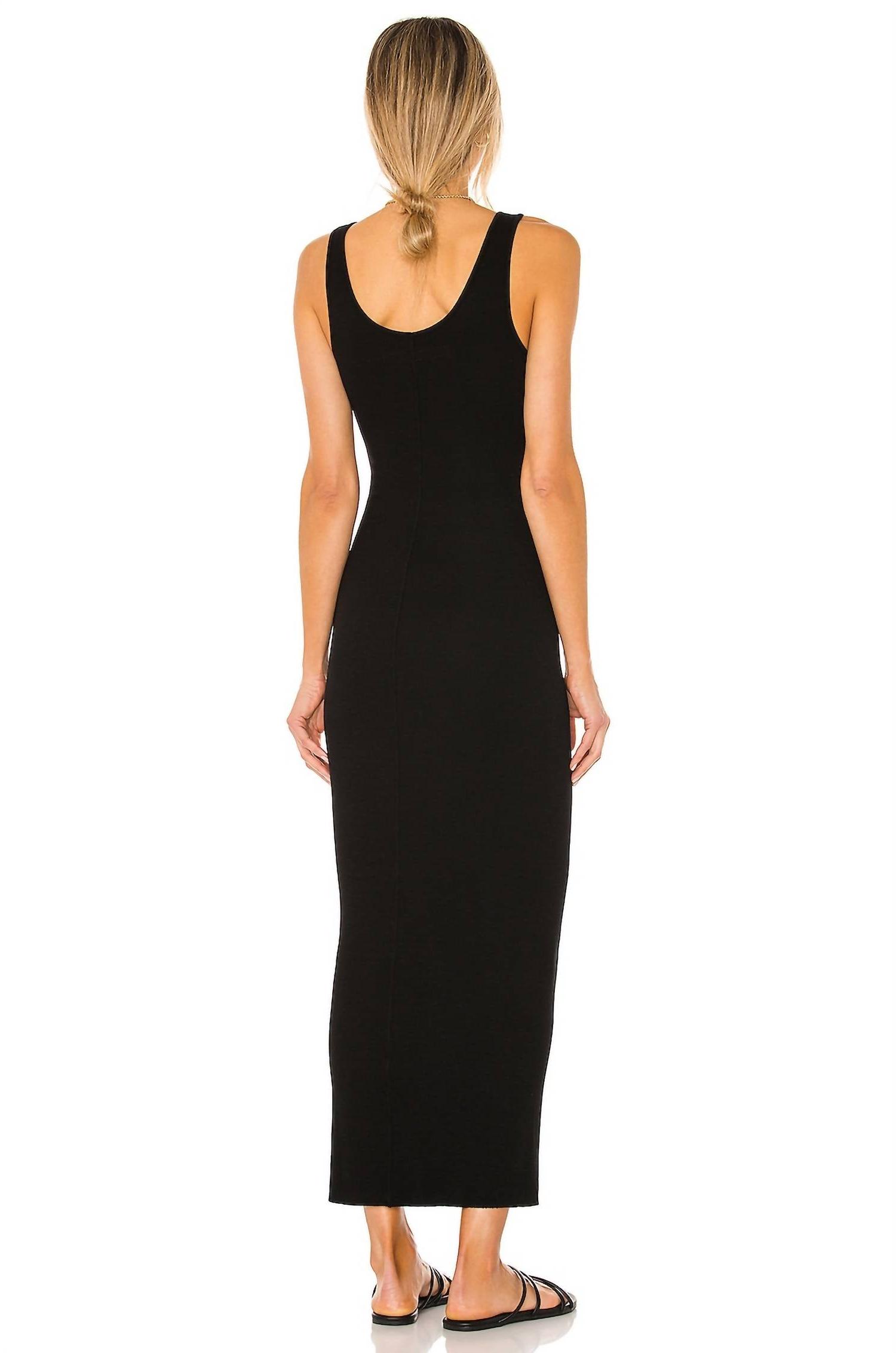 Enza Costa Silk Knit Maxi Tank Dress Black - Picture 4 of 9