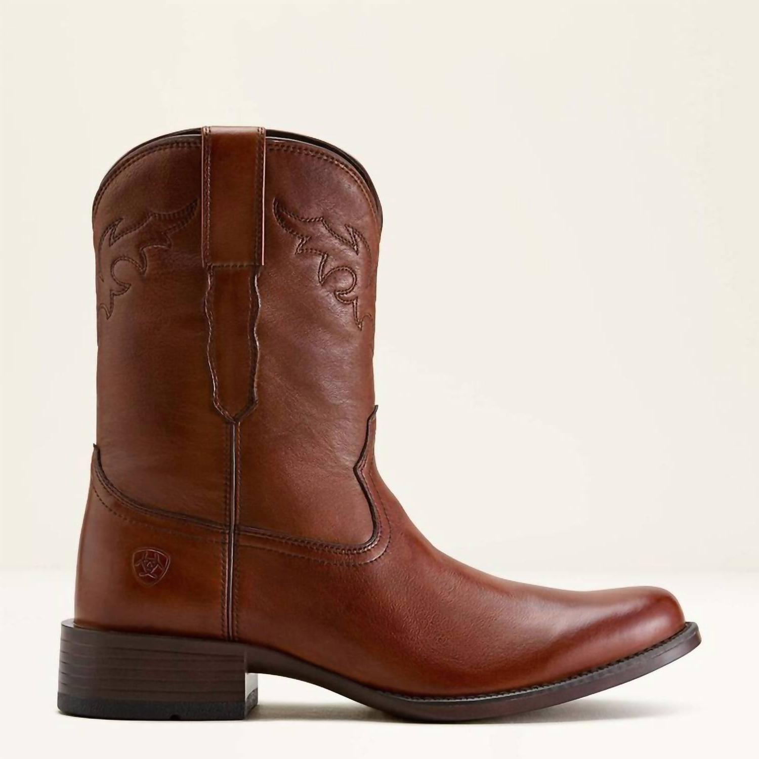 Ariat Men's Sonoro Roper Toe Western Boot Brown