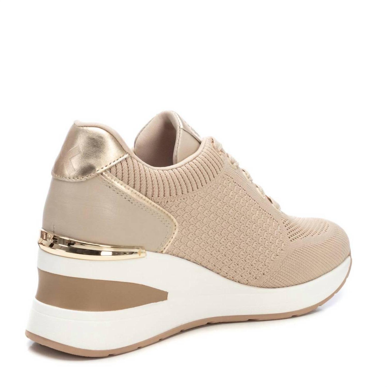 Xti Sneakers comode donna con zeppa beige - Foto 4 di 11