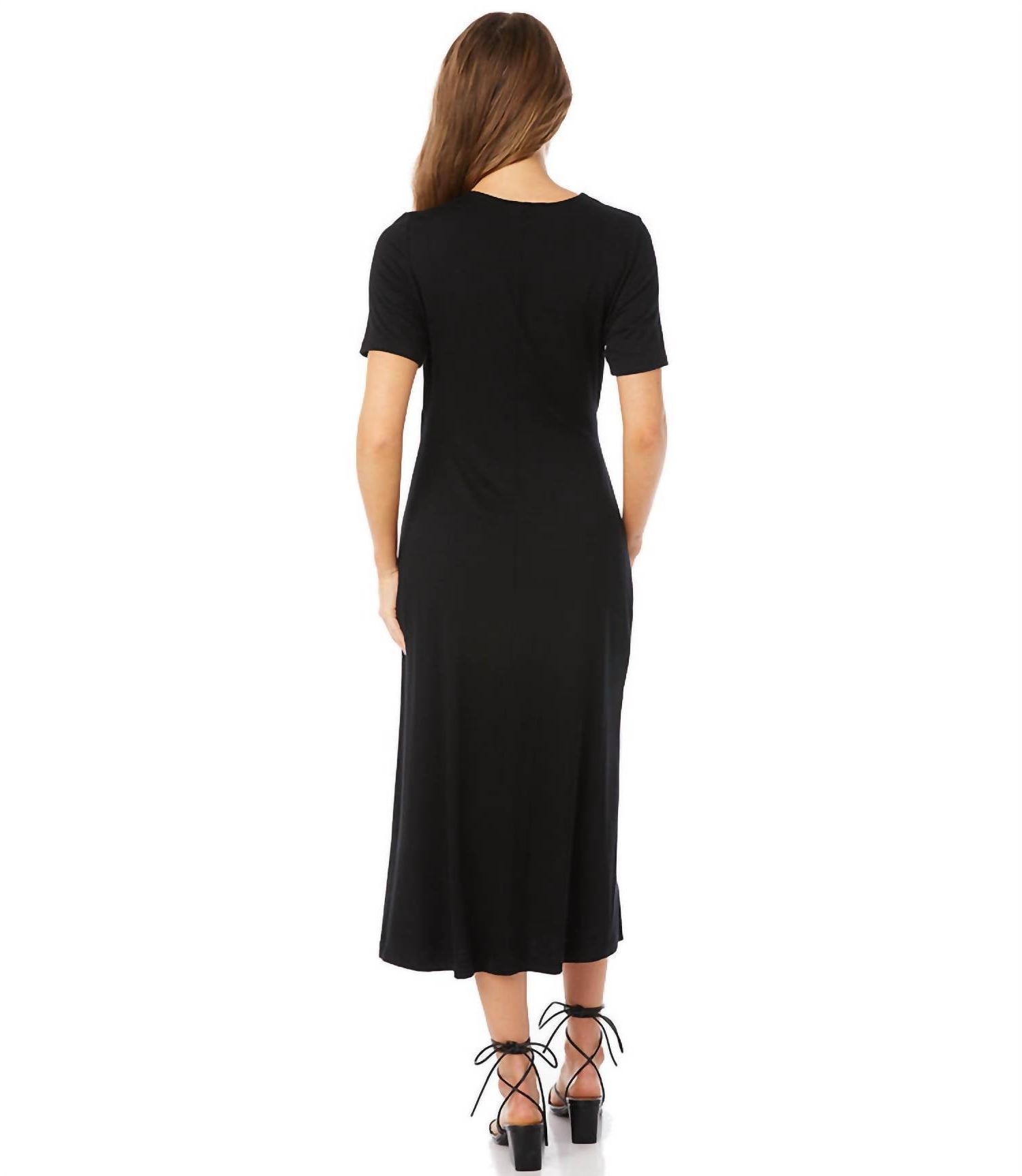 Karen Kane Faux Wrap Midi Dress Black - Picture 3 of 5
