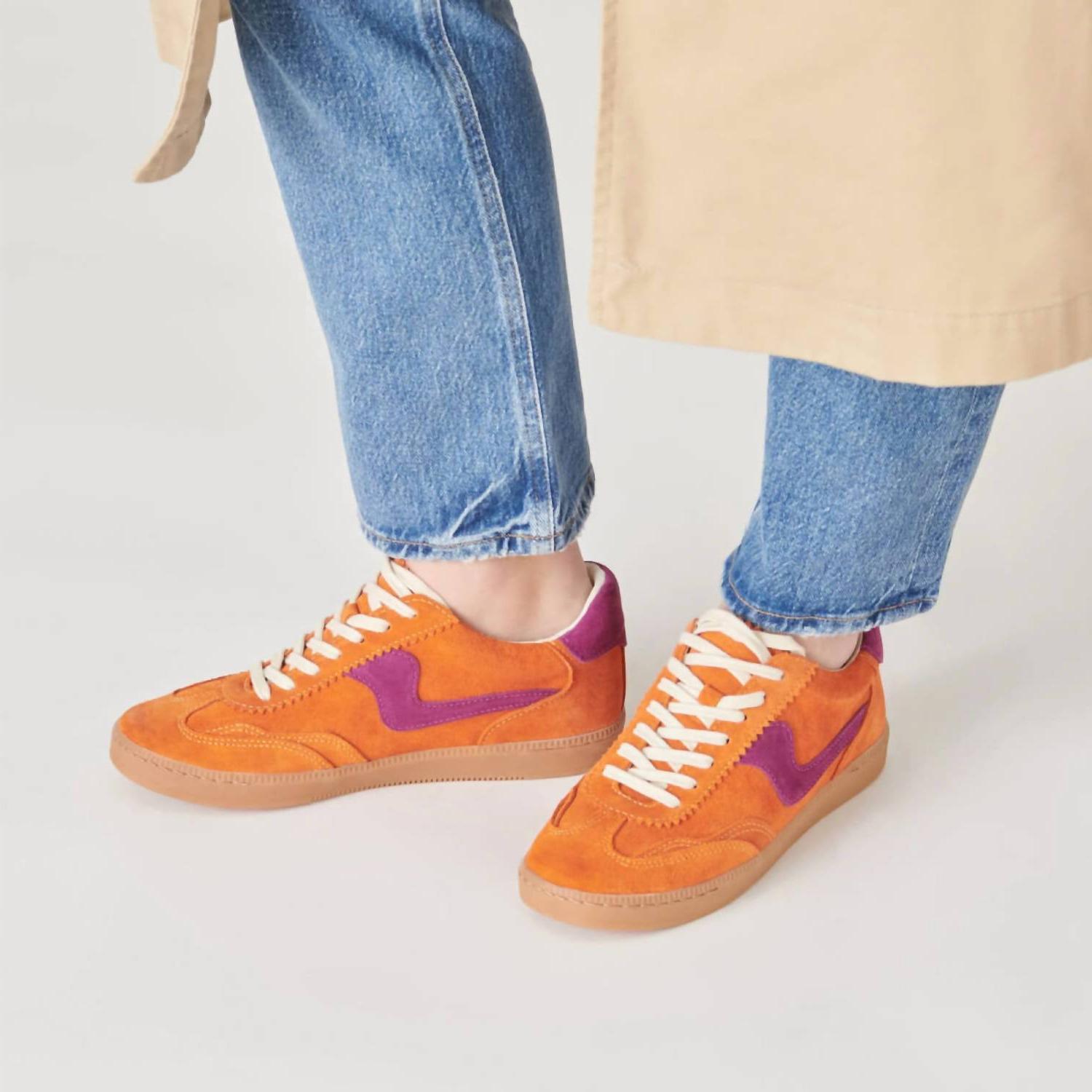 Dolce Vita Women's Notice Sneakers Orange Multi Suede - Picture 6 of 11