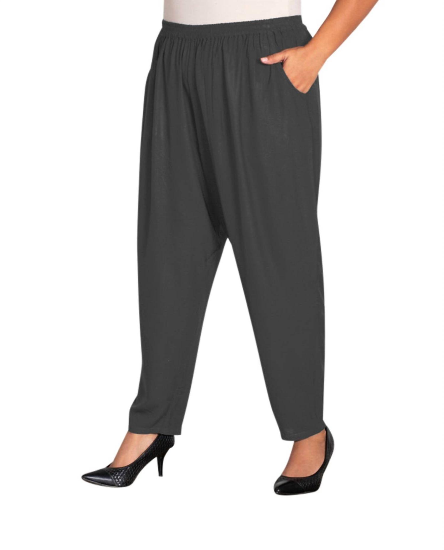 On The Plus Side tailored leg rayon pants - plus Gray - Picture 2 of 25