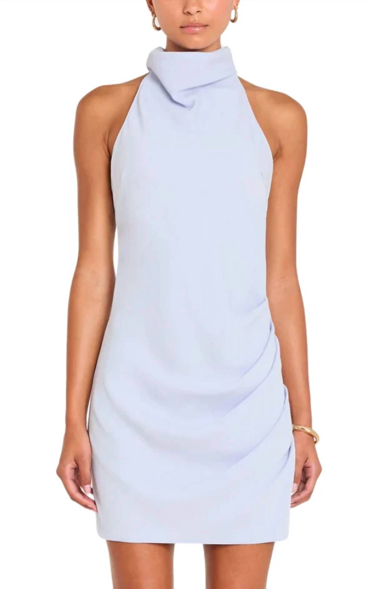 Amanda Uprichard Chantel Halter Mini Dress Arctic