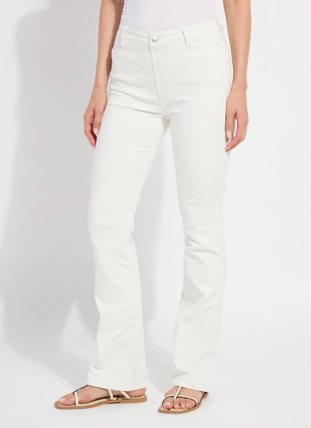 Lysse Estelle Everyday Flare Denim Jeans Ecru White