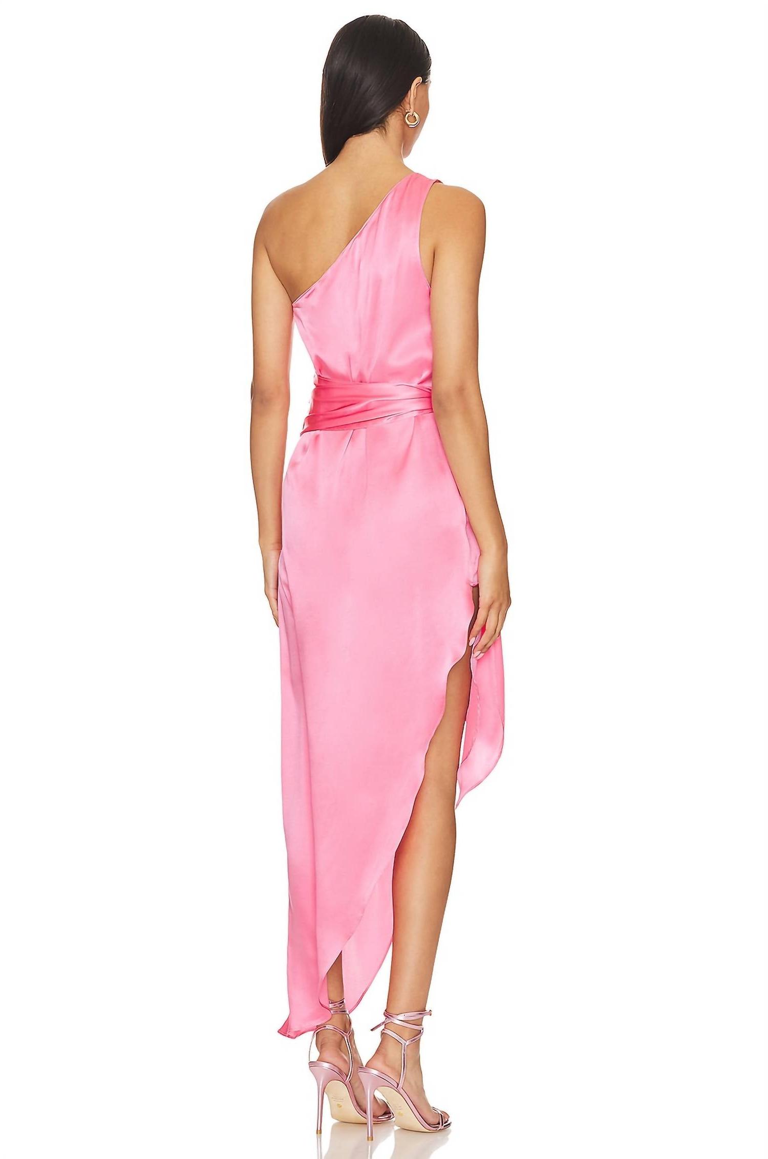 Amanda Uprichard Palmira Maxi Dress Pink Ribbon - Picture 3 of 9
