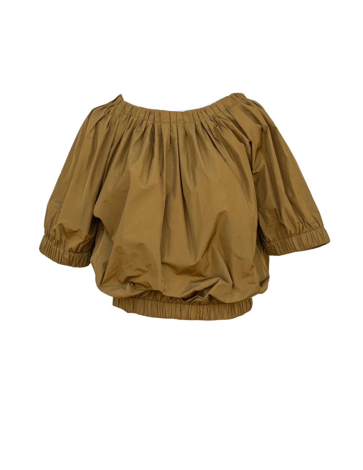 Pre-owned Odeeh Cropped Blouse In Gold