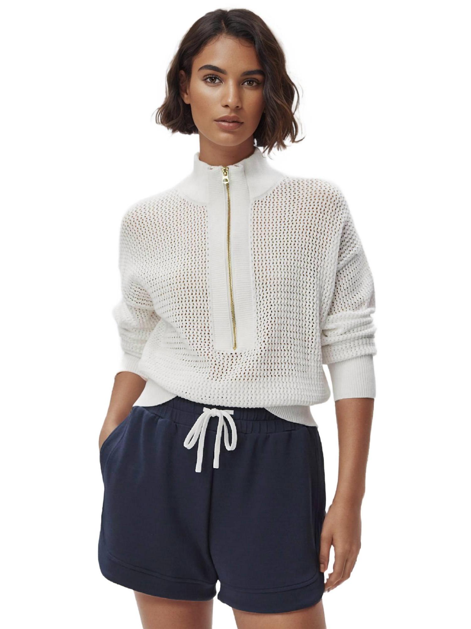 Varley aurora half-zip knit sweater in White - Picture 3 of 6