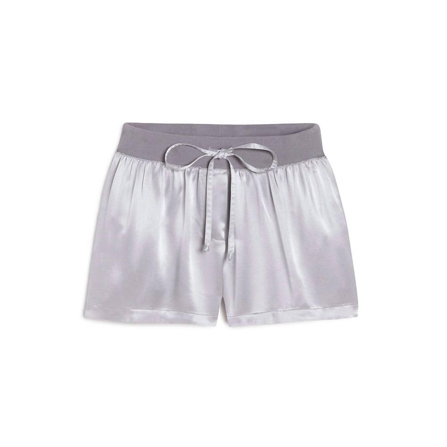 Pj Harlow mikel satin boxer short with draw string Dark Silver