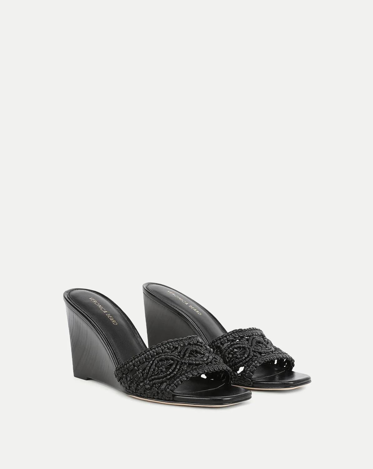 Veronica Beard Women's Ellen Macrame Wedge Sandals Black