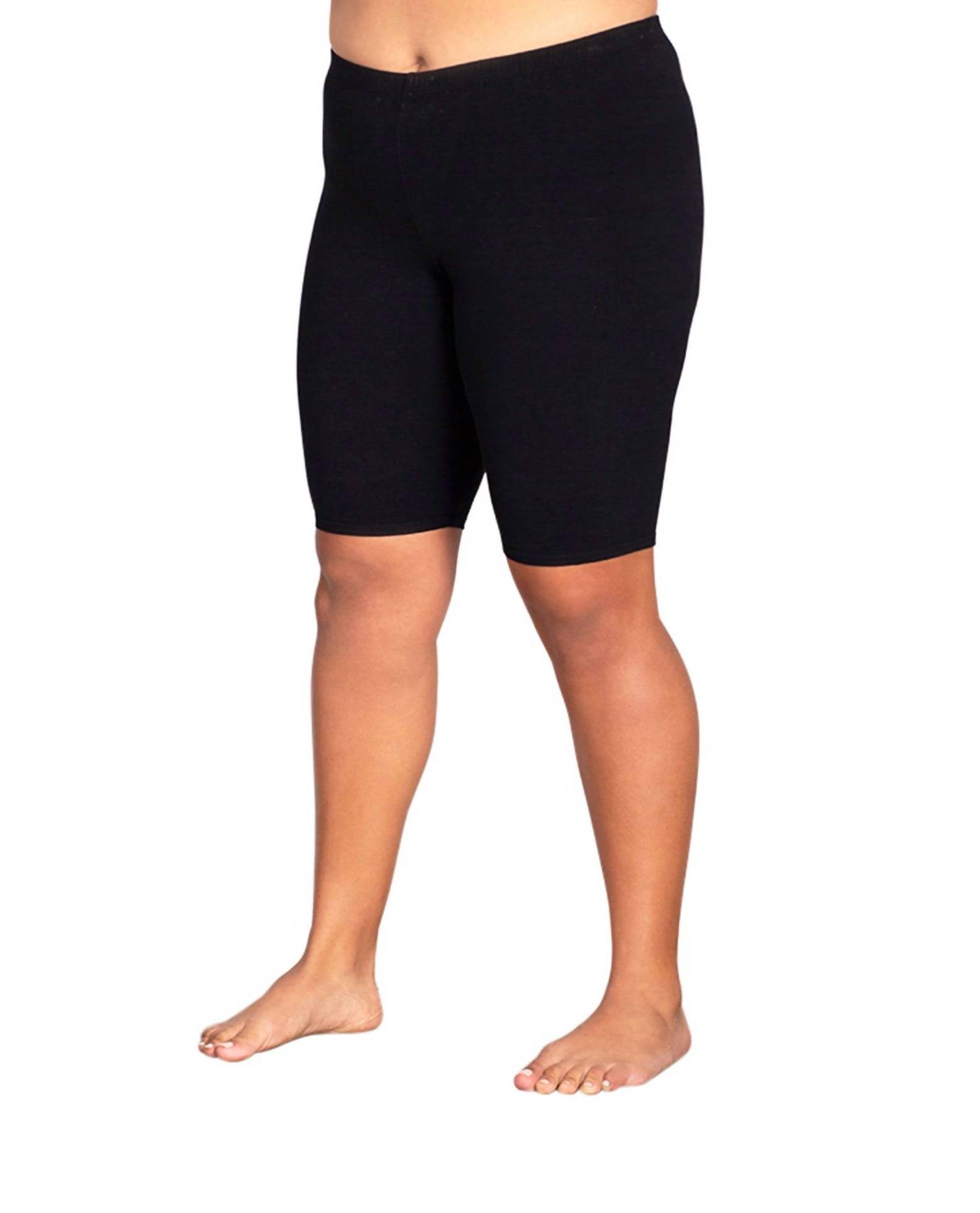 On The Plus Side Plus Size Bike Shorts Black - Picture 2 of 13