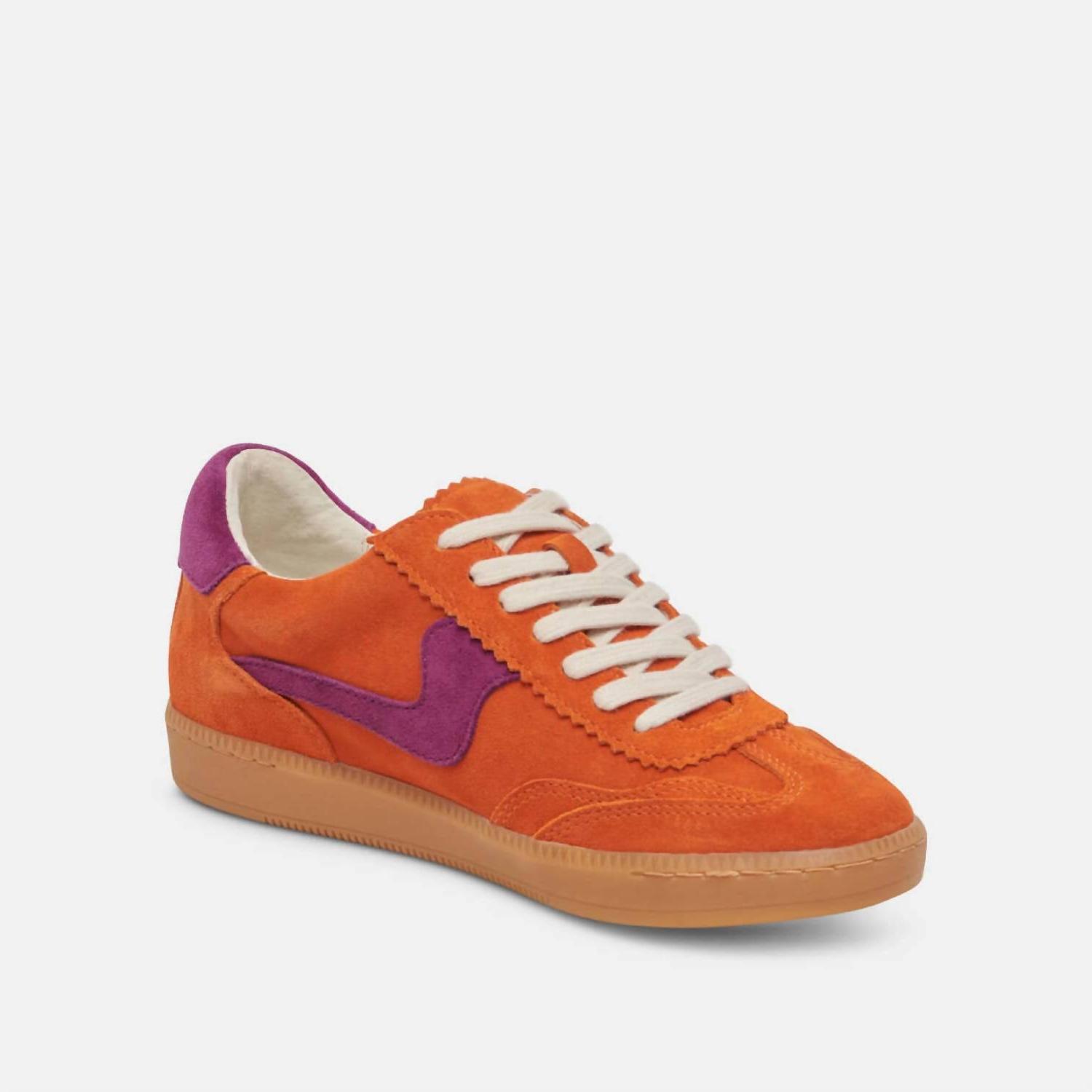 Dolce Vita Women's Notice Sneakers Orange Multi Suede - Picture 4 of 11
