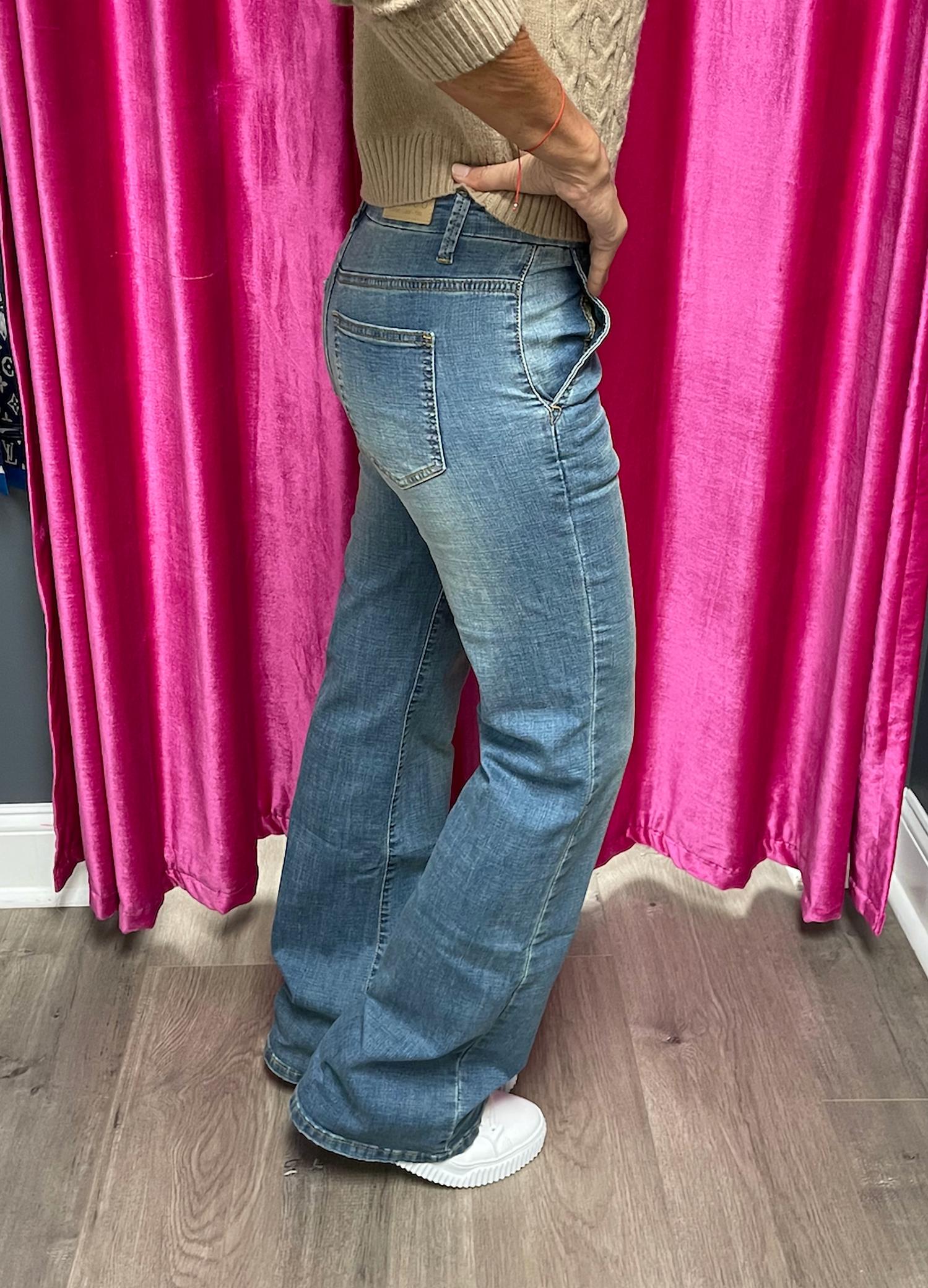 Bianco classic denim trouser wide leg pant in Medium Wash - Picture 3 of 4