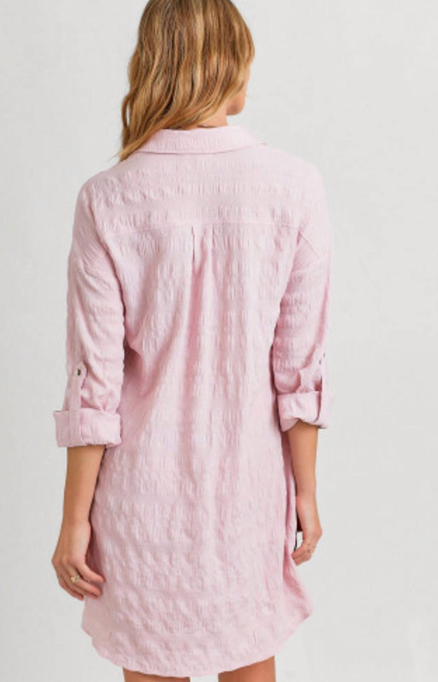 Mystree textured shirt dress Rose - Picture 4 of 13