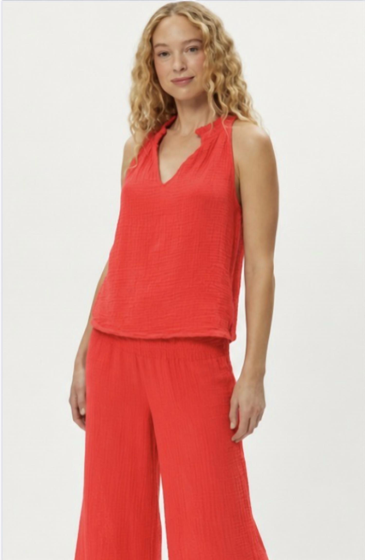 Michael Stars Viola Split Neck Tank Samba