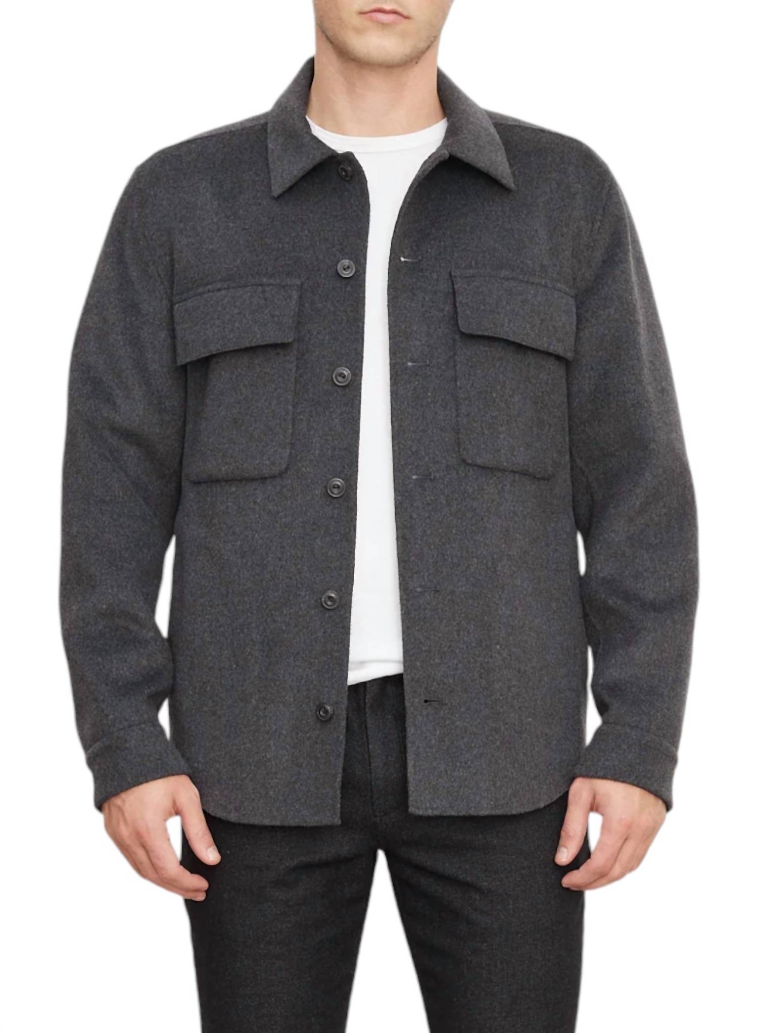 Pre-owned Vince Splittable Shirt Jacket In Black