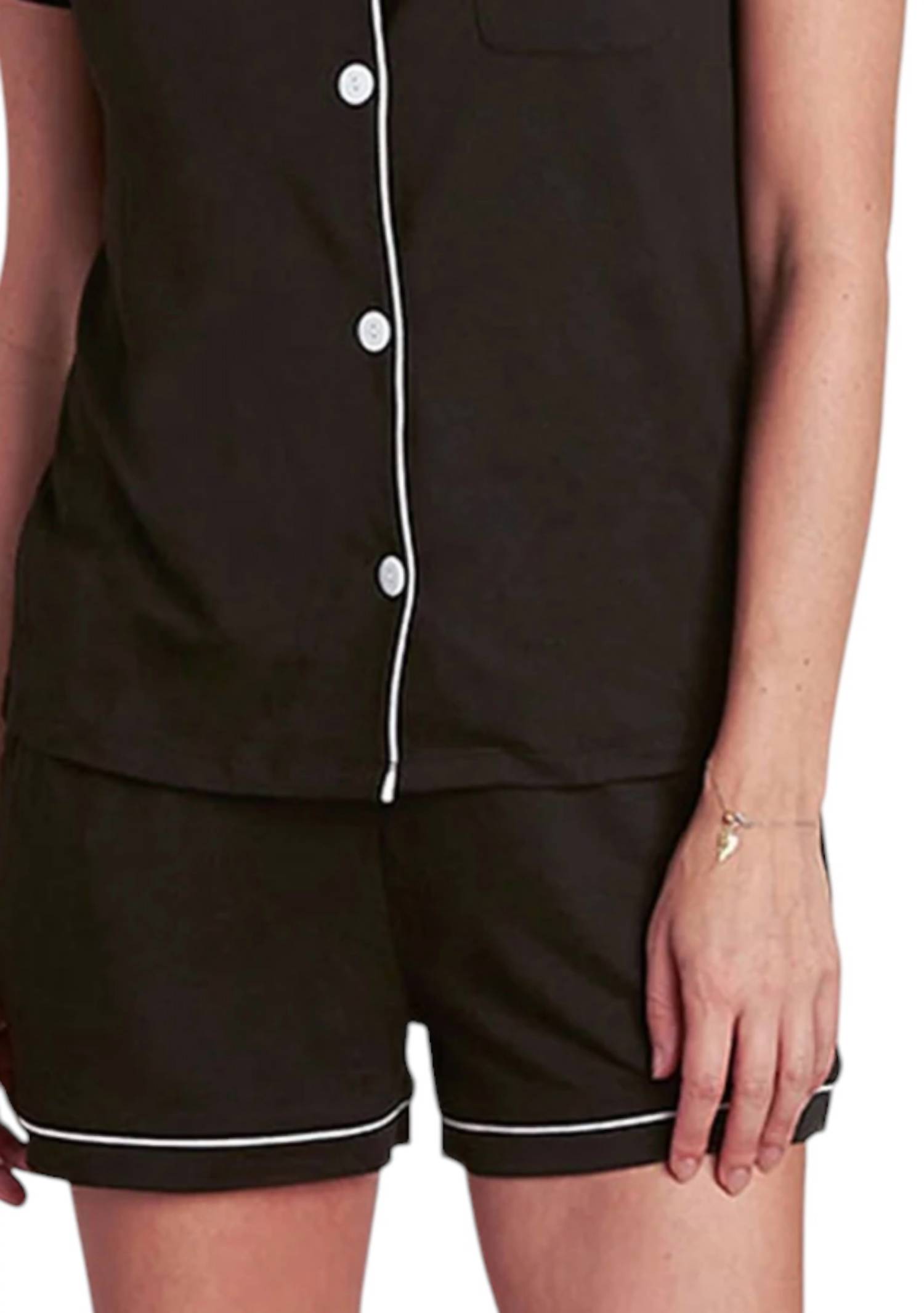 Tart Collections Dixie Pajama Top And Short Set Black - Picture 4 of 13