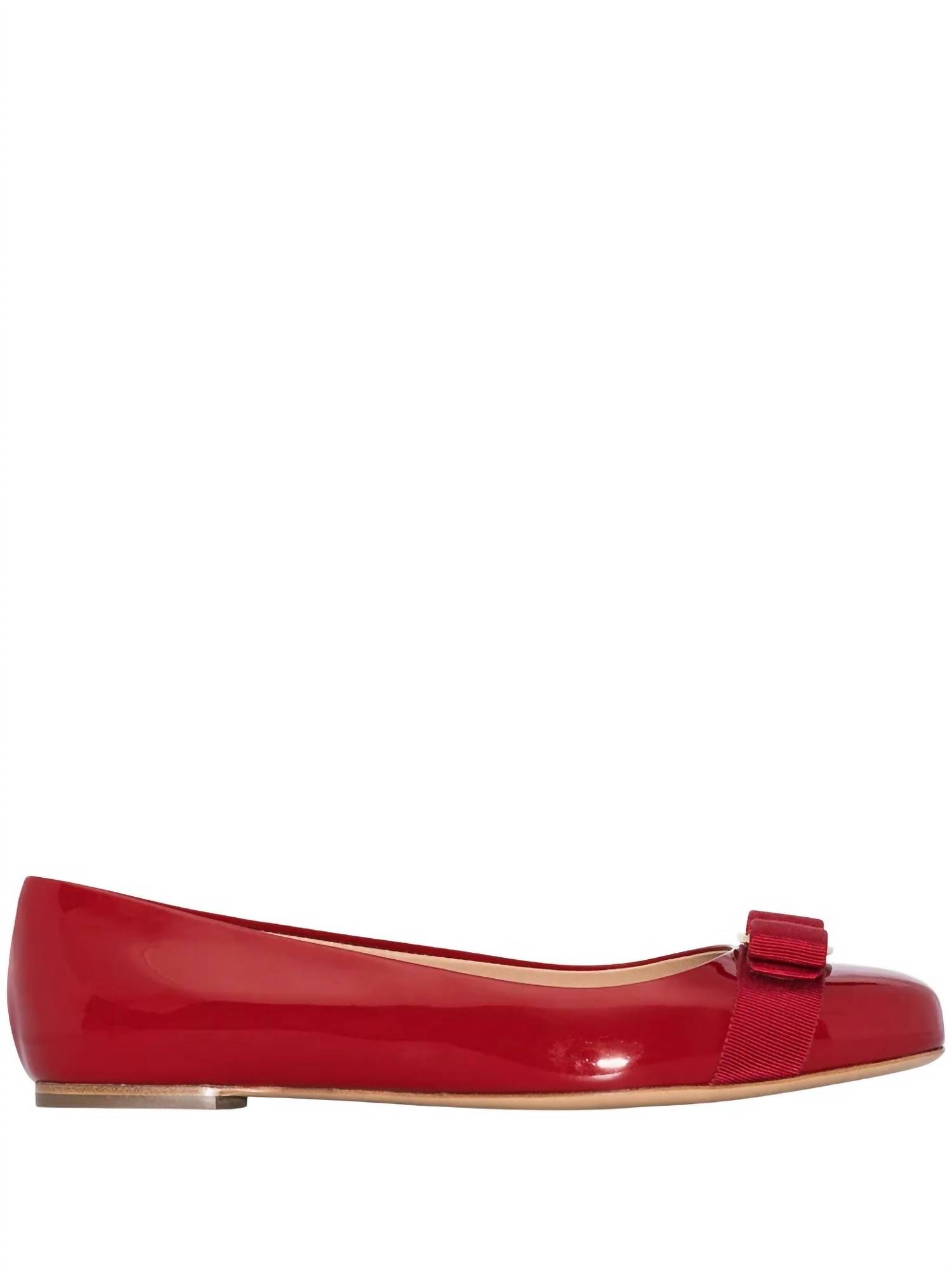 Salvatore Ferragamo Kid’s Vara Bow Ballerina Shoes Red