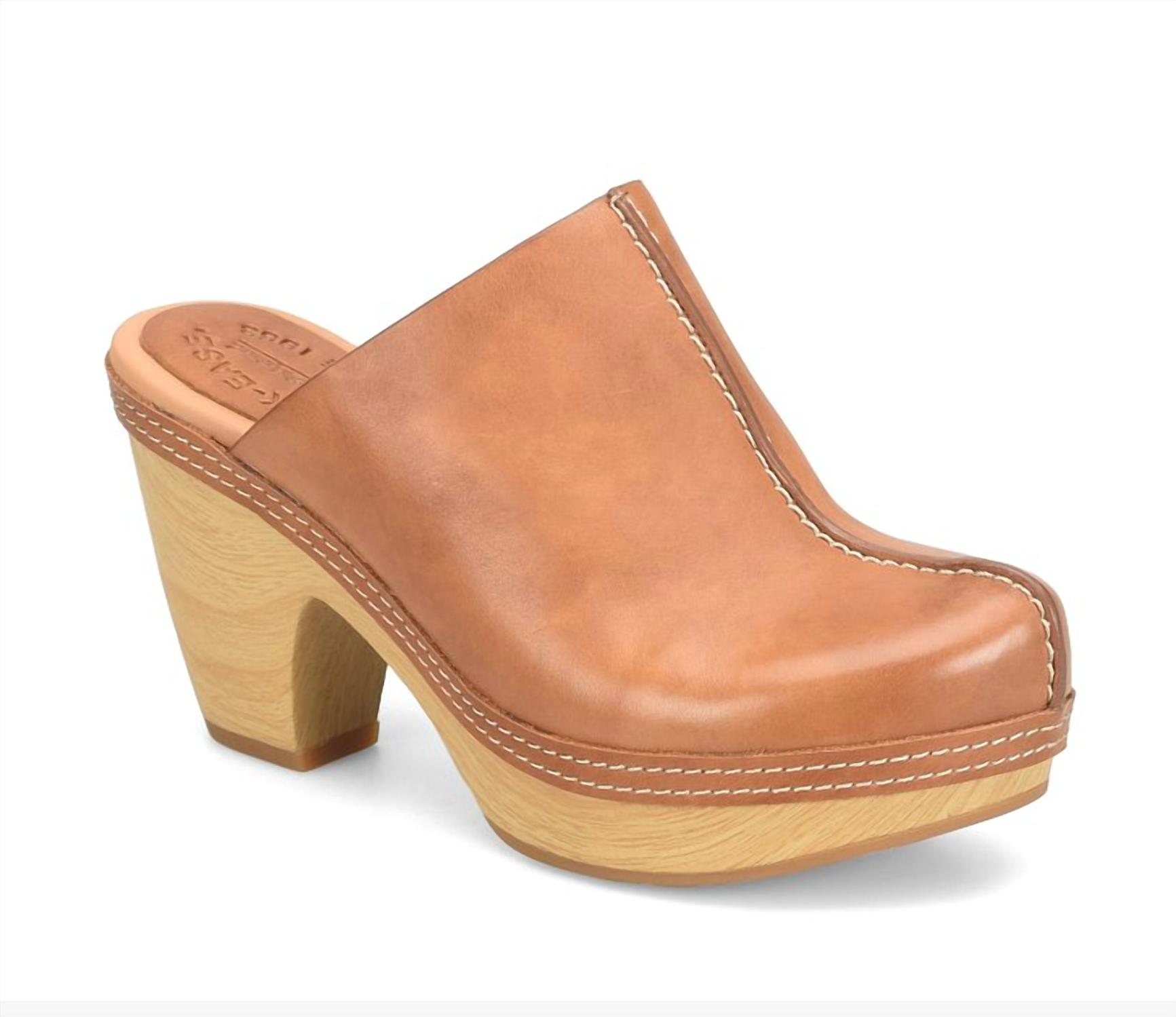 Kork-Ease Women's Gwendolyn Artisan-Stitched Clog Dark Tan