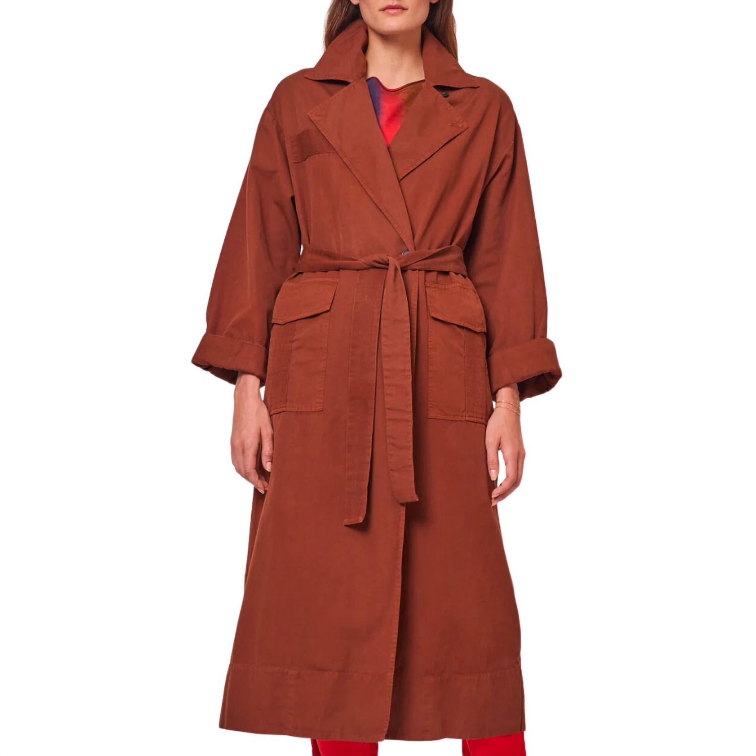 Pre-owned Raquel Allegra Aster Coat In Cognac In Brown
