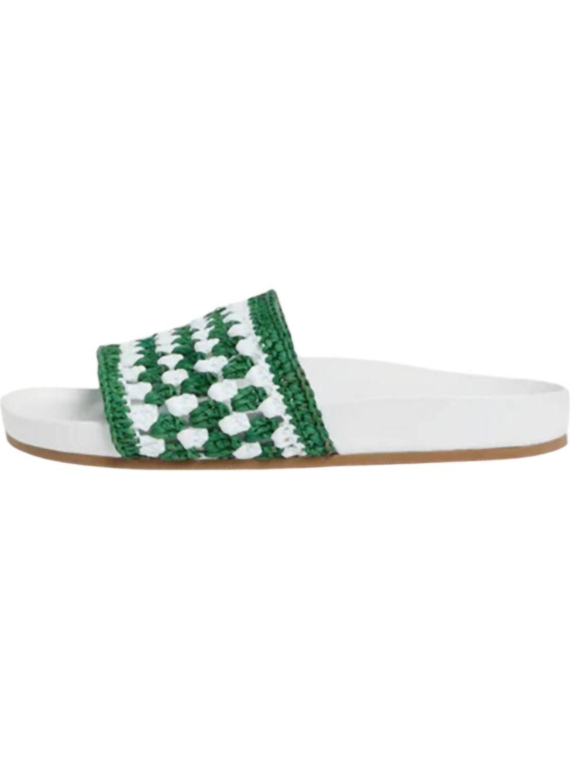 Loeffler Randall Women's Henri Crochet Raffia Band Footbed Sandal White/green - Bild 3 von 11
