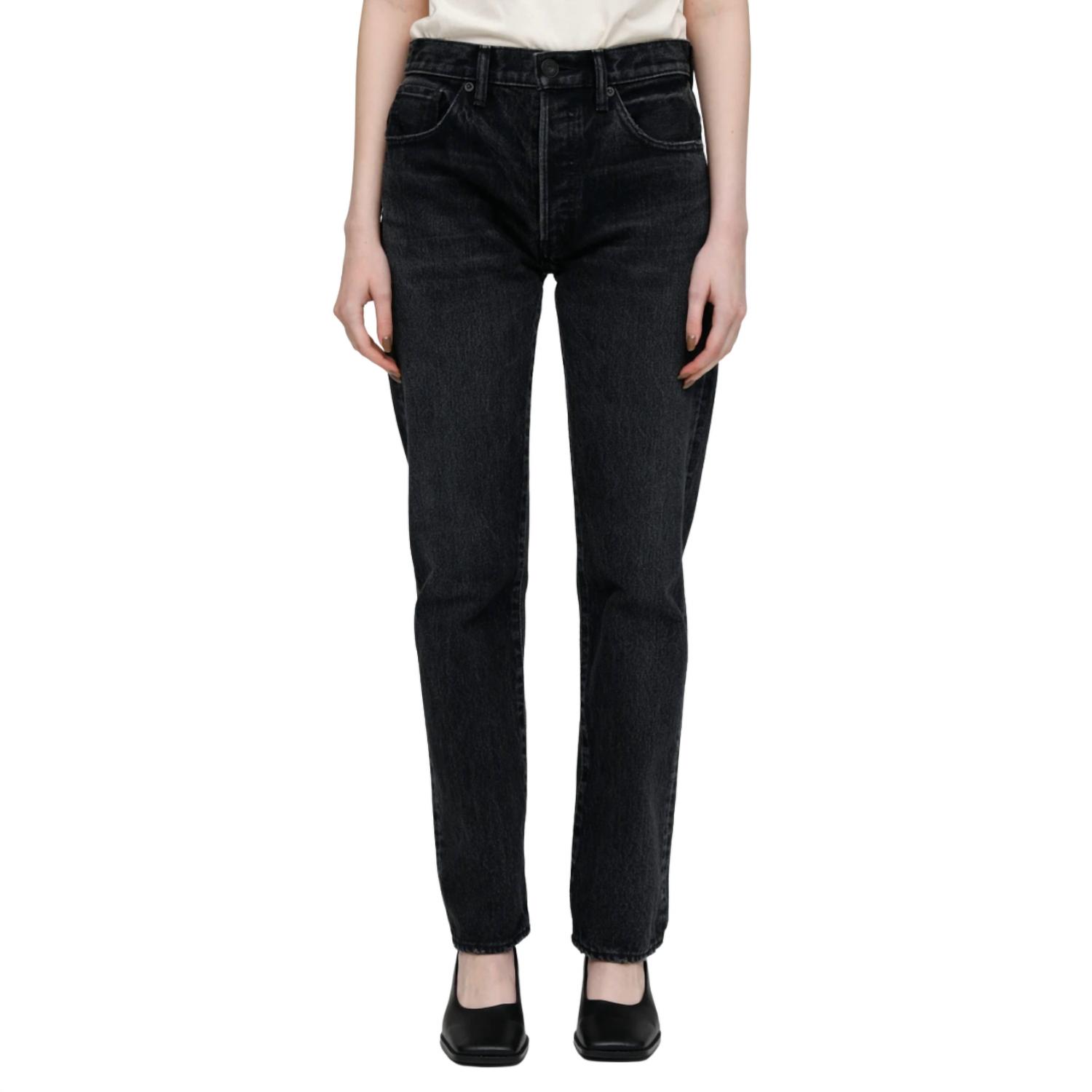 Pre-owned Moussy Mckinley Straight Jean In Black