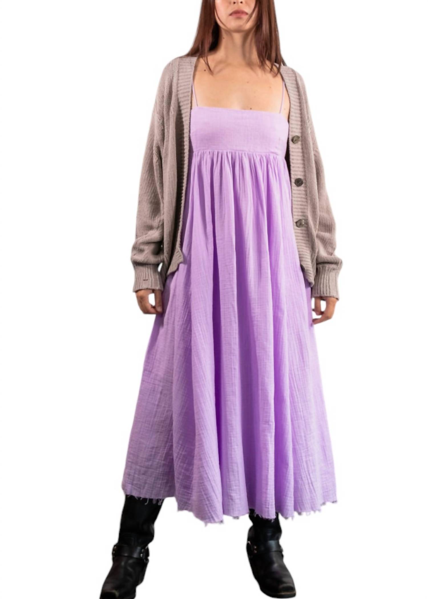Pre-owned Atelier Delphine Arquette Dress In Lavender Fog In Purple