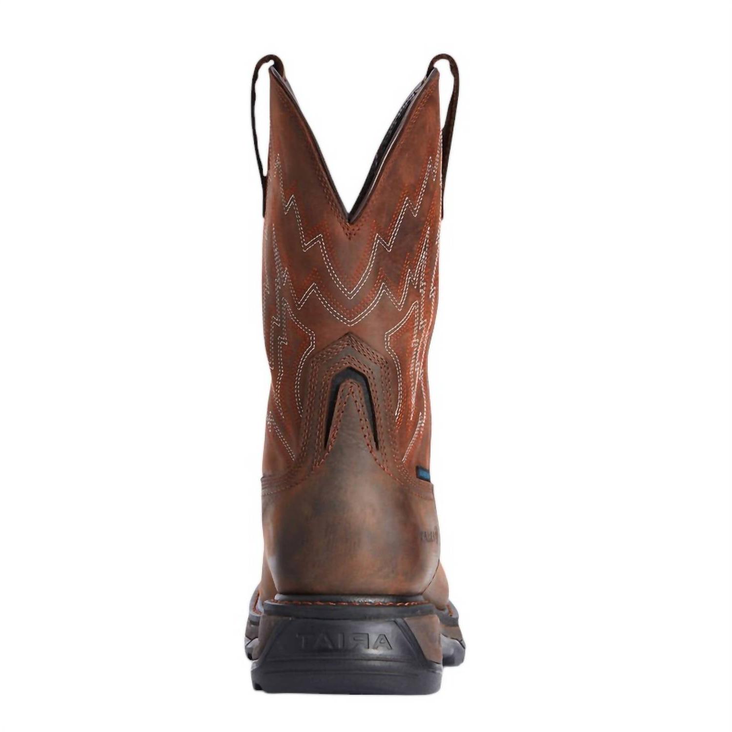 Ariat men's big rig waterproof work boot - soft toe Dark Brown - Picture 4 of 41